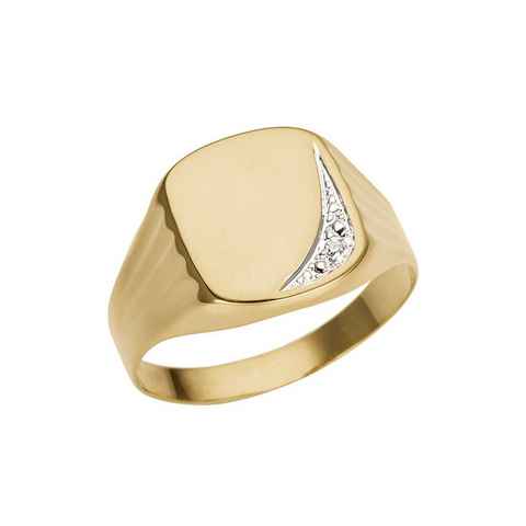 Firetti Siegelring Schmuck Geschenk Gold 333 Herrenring Goldring, mit Diamant