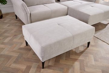 riess-ambiente Sitzhocker DESIGNO 105cm grau / schwarz (Einzelartikel, 1 St), Wohnzimmer · Cord · Metall · Schaumstoff · Modern Design