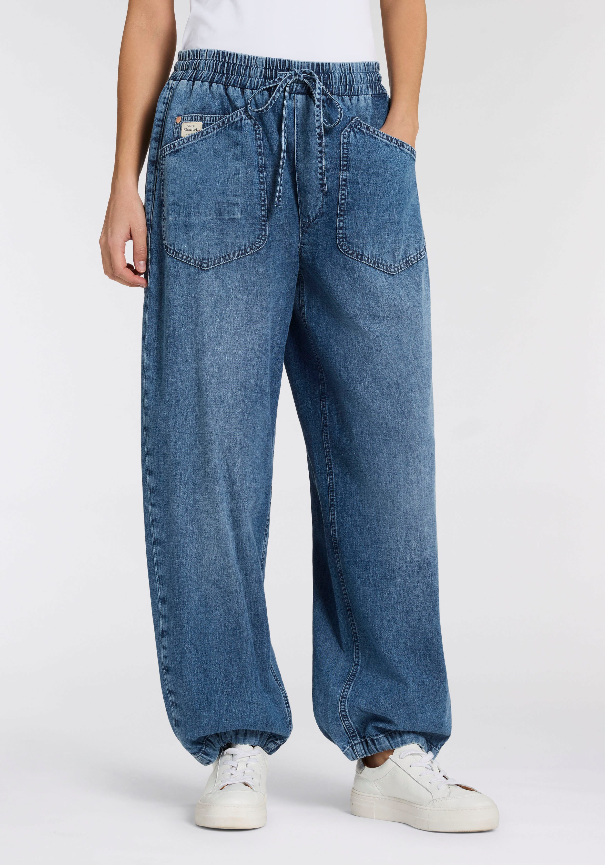 Herrlicher Schlupfjeans Elinor Denim Light mit Kordelzug