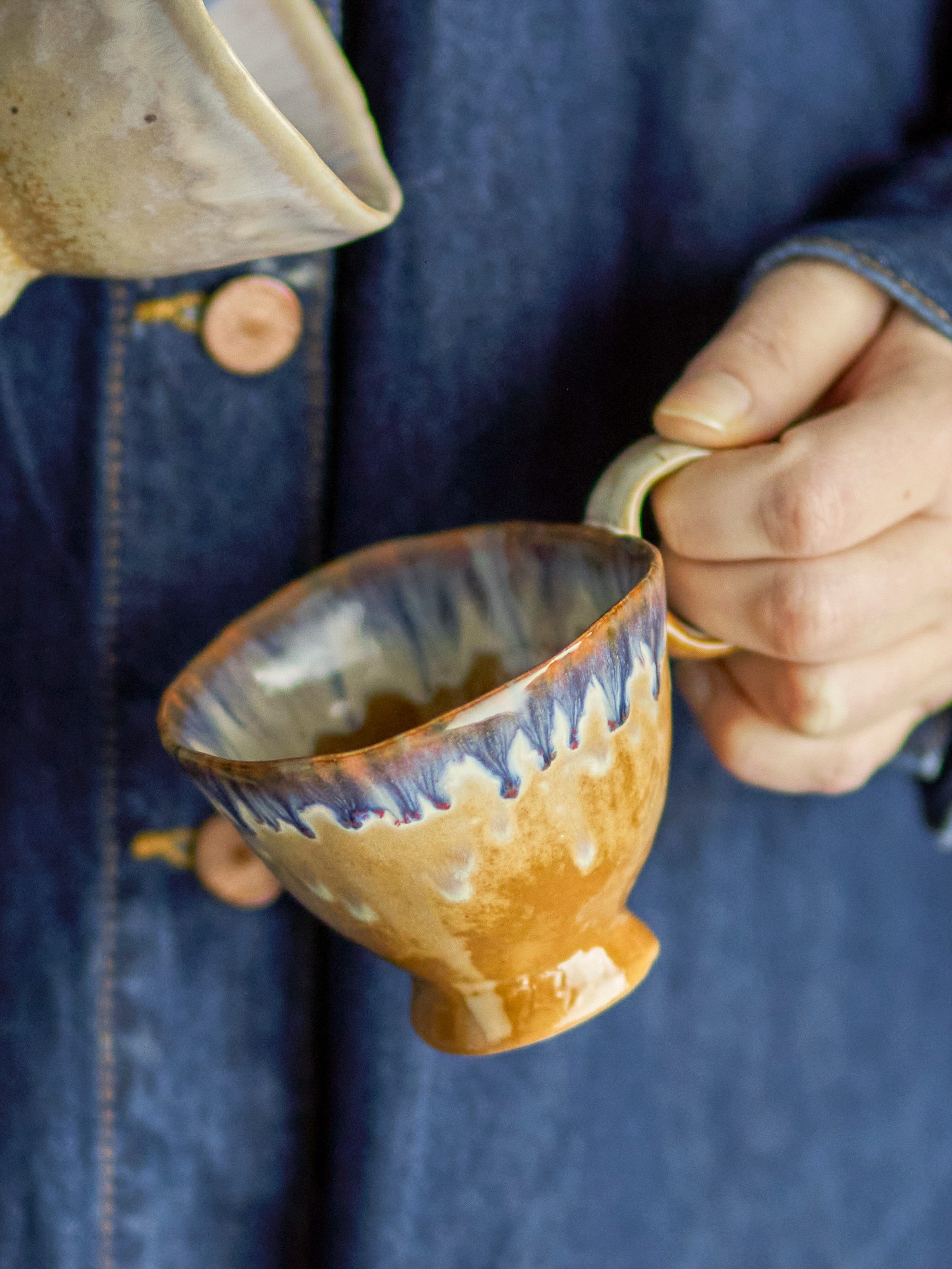 Bloomingville Tasse Bloomingville Imogen Tasse, Blue, Steingut, 175 ml, Steingut