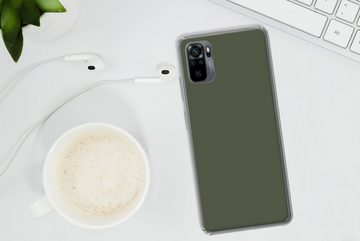 MuchoWow Handyhülle Grün - Einfarbig - Olivgrün, Phone Case, Handyhülle Xiaomi Redmi Note 10, Silikon, Schutzhülle