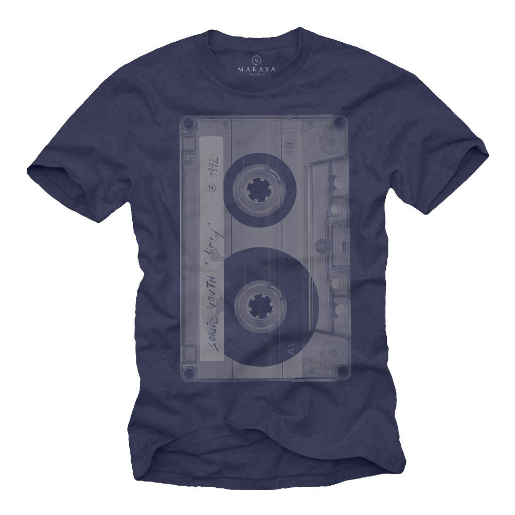 T-Shirt Hip Hop Musik T-Shirt Tape Motiv Kassette Print Jungs Herren Männer
