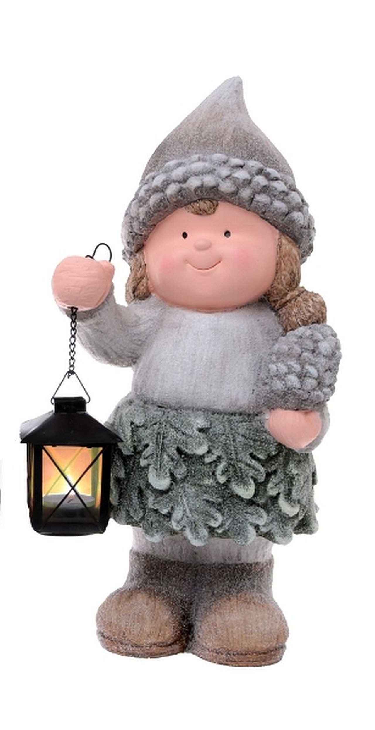 Dragimex Gartenfigur Gartenkinder aus Magnesia 40 cm – Junge oder Mädchen –