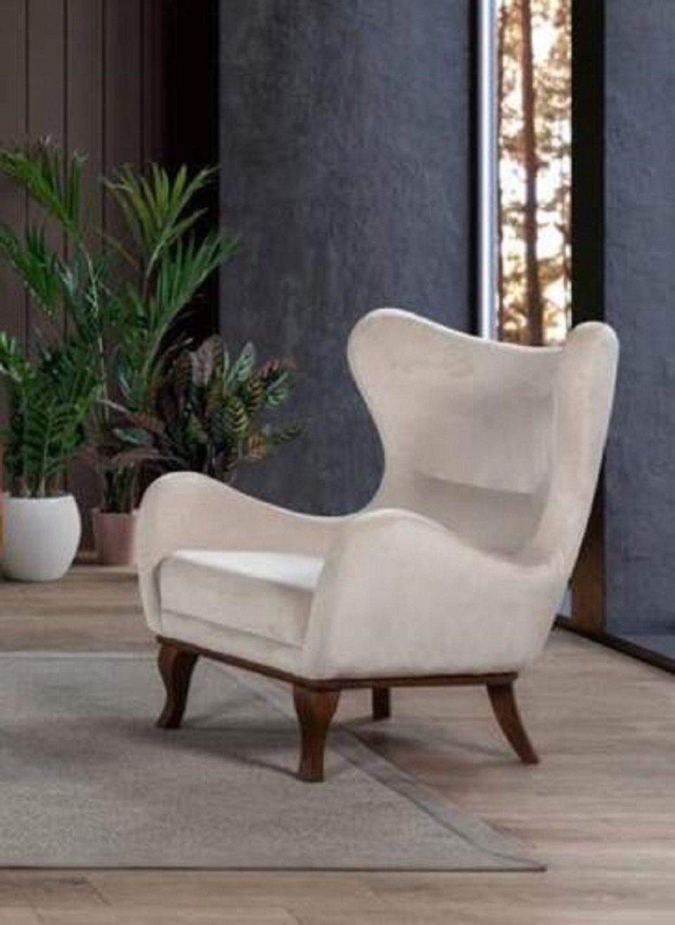 JVmoebel Sofa Luxus Garnitur Set Modern Holz Sessel Sofagarnitur 3tlg., 3 Sitzer 3+3+1 Teile
