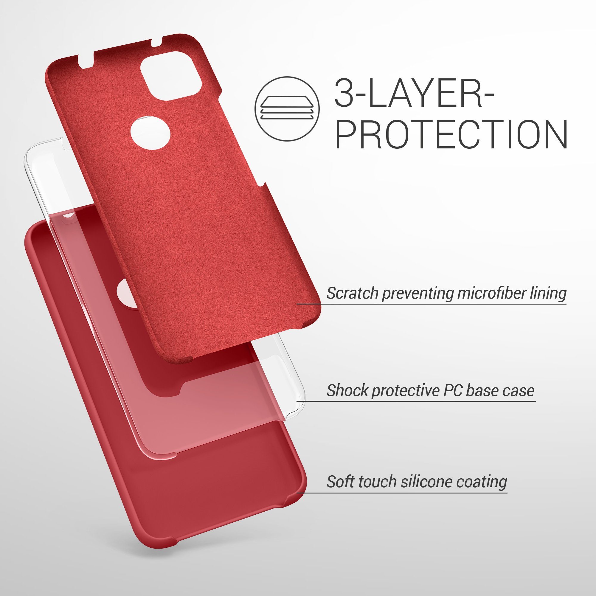 kwmobile Handyhülle Handyhülle für Google Pixel 4a Hülle, Weiches Handy Silikon Case - Schutzhülle Cover