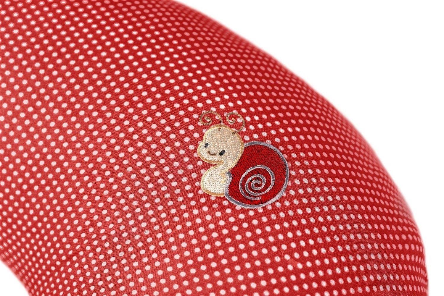 SEI Design Stillkissen Stillkissen Baumwolle 100% Stillmond Bezug Stillhörnchen, klein Schwangerschaftskissen mit Bezug, rot