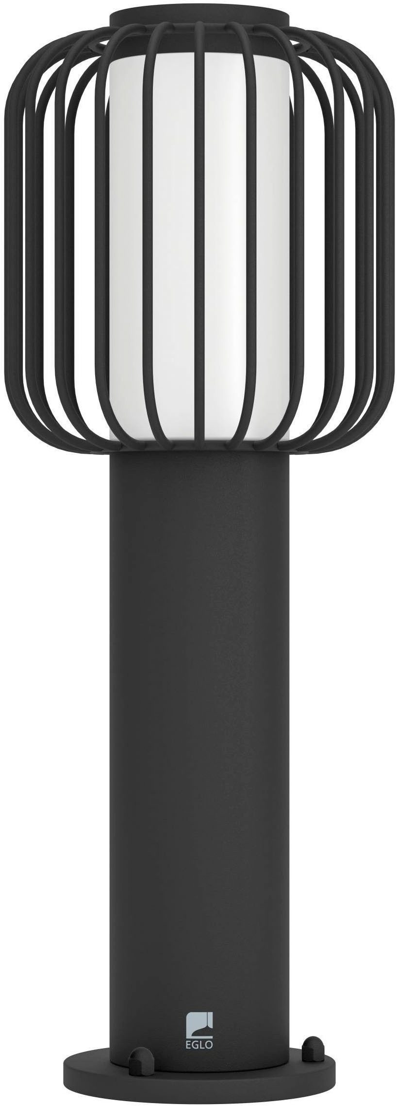 EGLO Sockelleuchte Ravello Sockellampe, Stahl und Kunststoff, Außenlampe, E27, IP44, ohne Leuchtmittel, Stehleuchte - H45 x Ø16,5 cm - schwarz - 1X28W exkl.