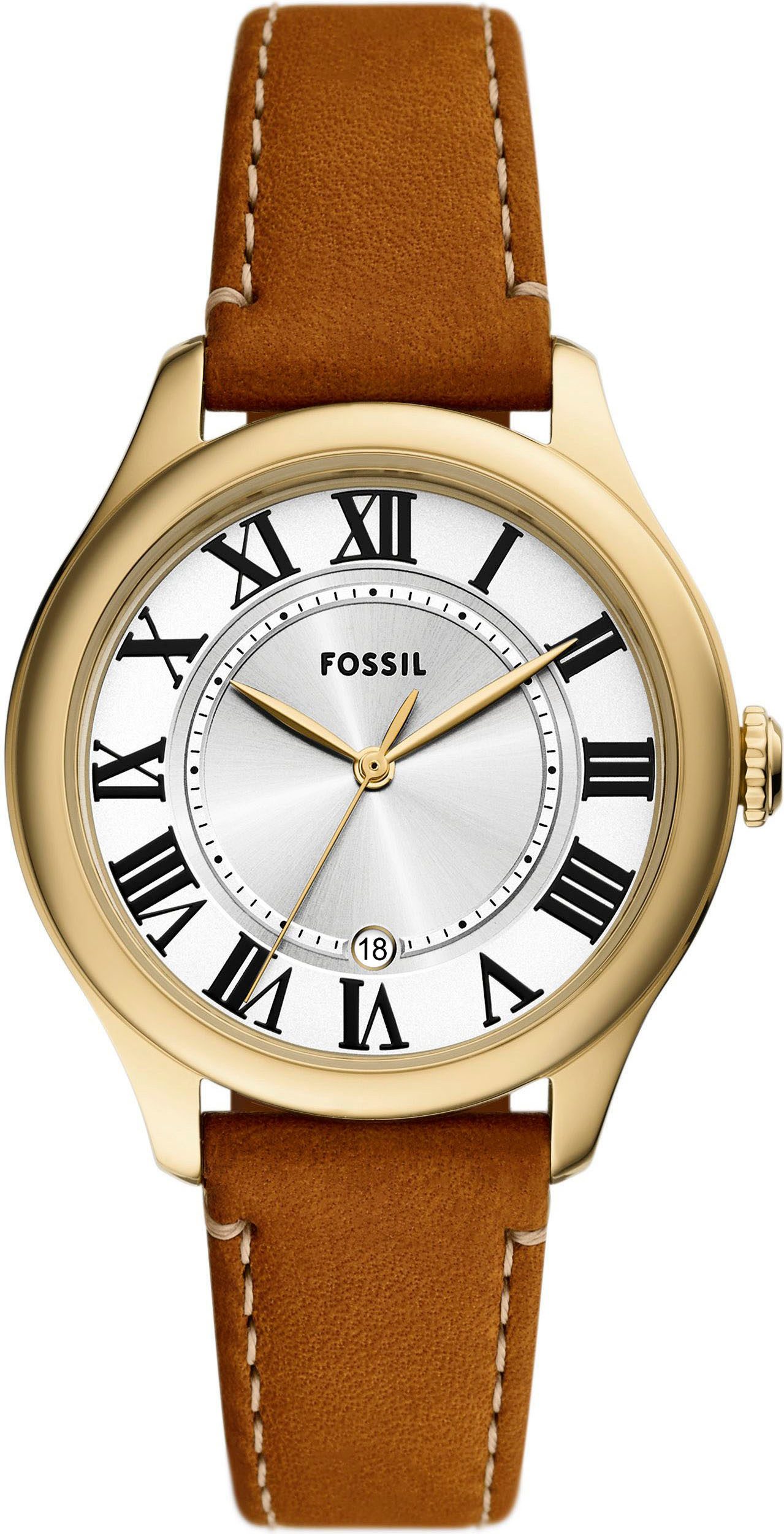 Fossil Quarzuhr GILMORE ES5397, Armbanduhr, Damenuhr, Lederarmband, analog, günstig online kaufen