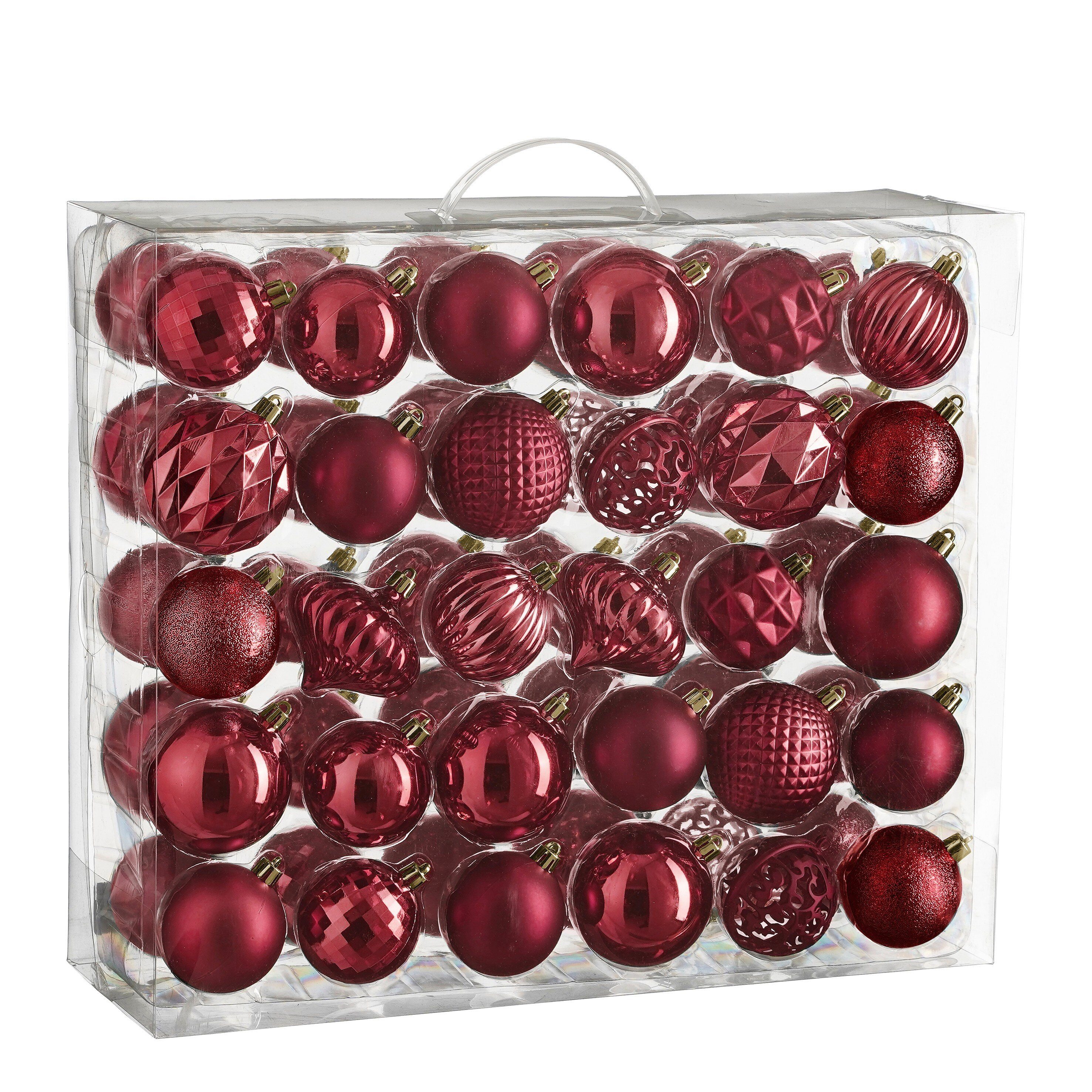 Mica Decorations Weihnachtsbaumkugel Mica Decorations Baum Dekoration bruchfest d.rot 60 Stueck - d7cm