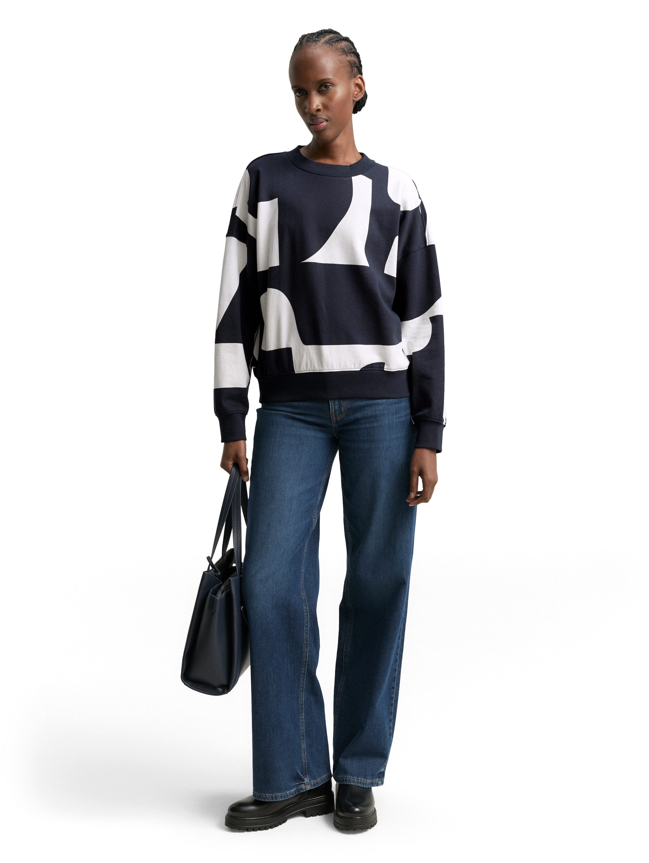TOM TAILOR Denim Sweatshirt mit All-Over Print