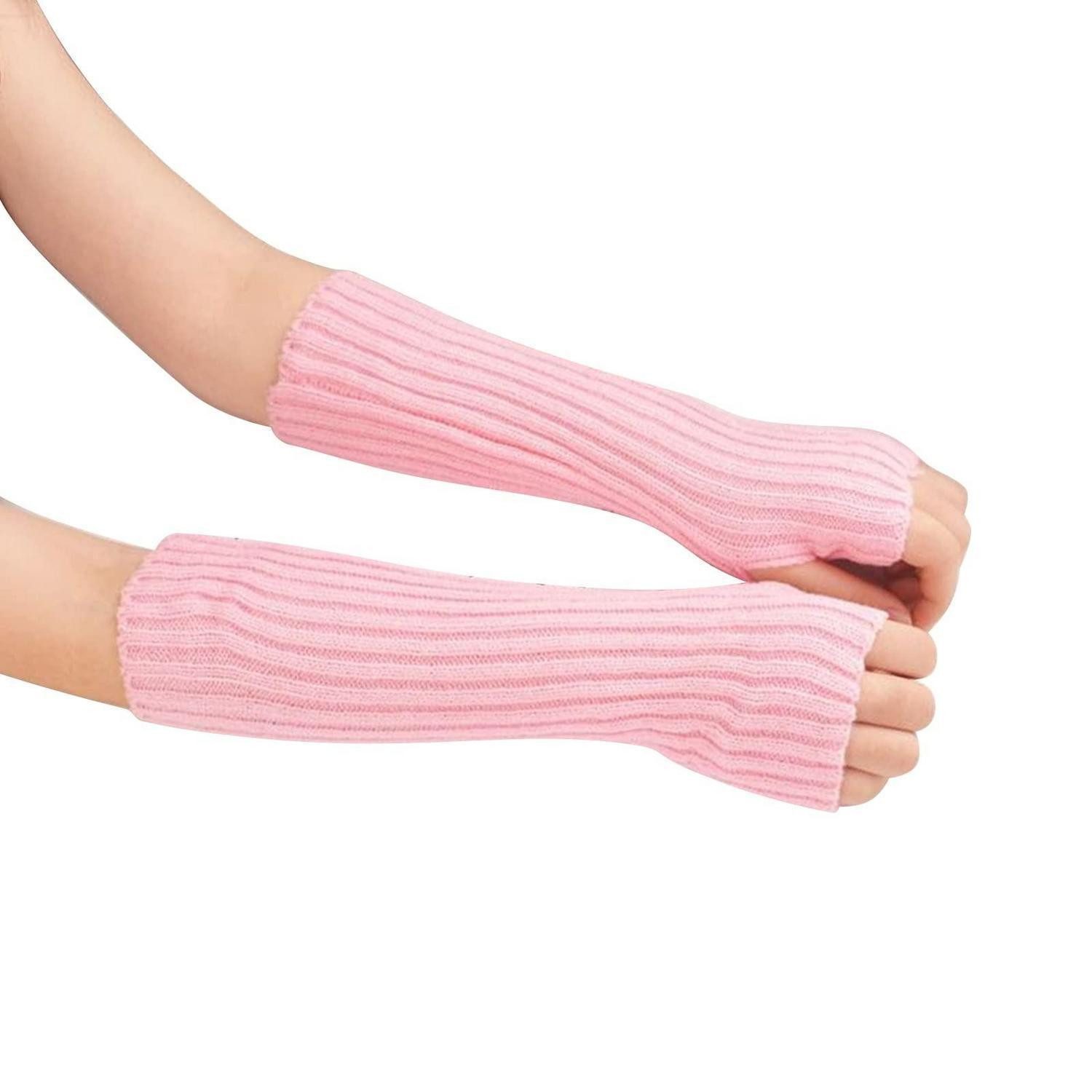 LuxusKollektion Armstulpen Armstulpen Damen Lang/Kurz Rosa (1-St)