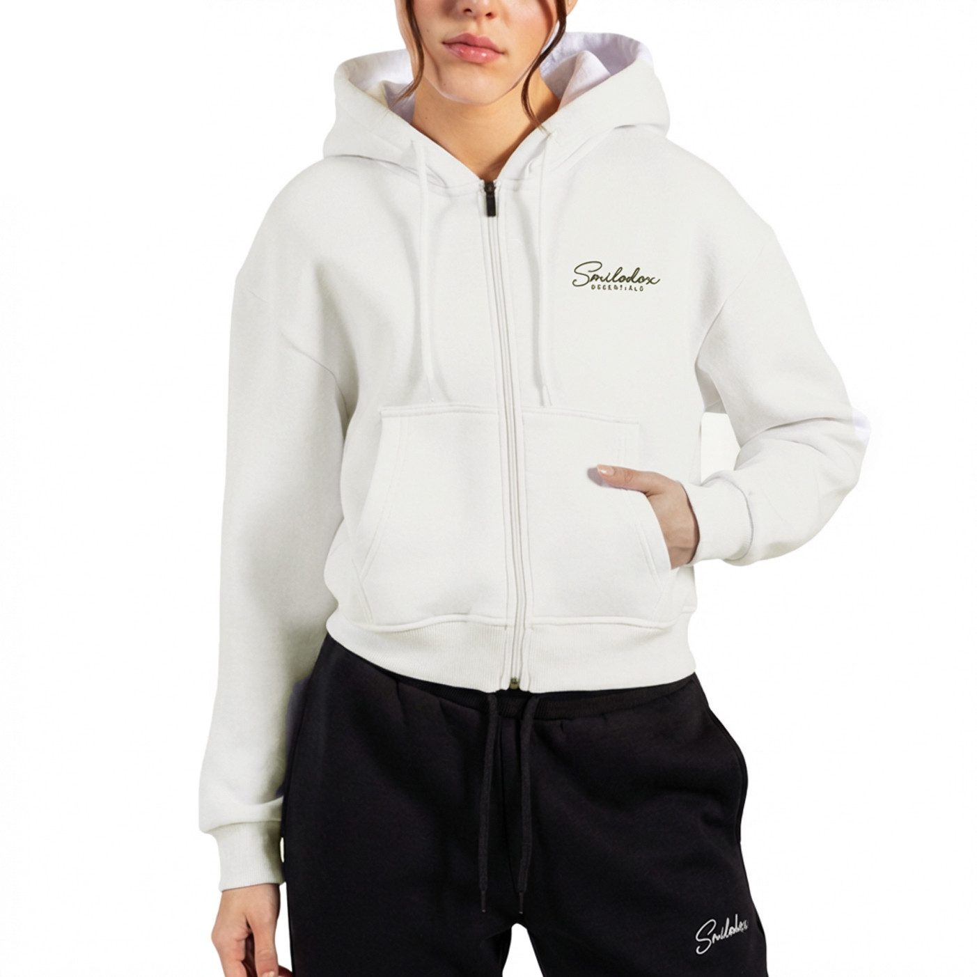 Smilodox Kapuzenstrickjacke Enara, Strickjacke mit Frontzipper und Kängurut günstig online kaufen