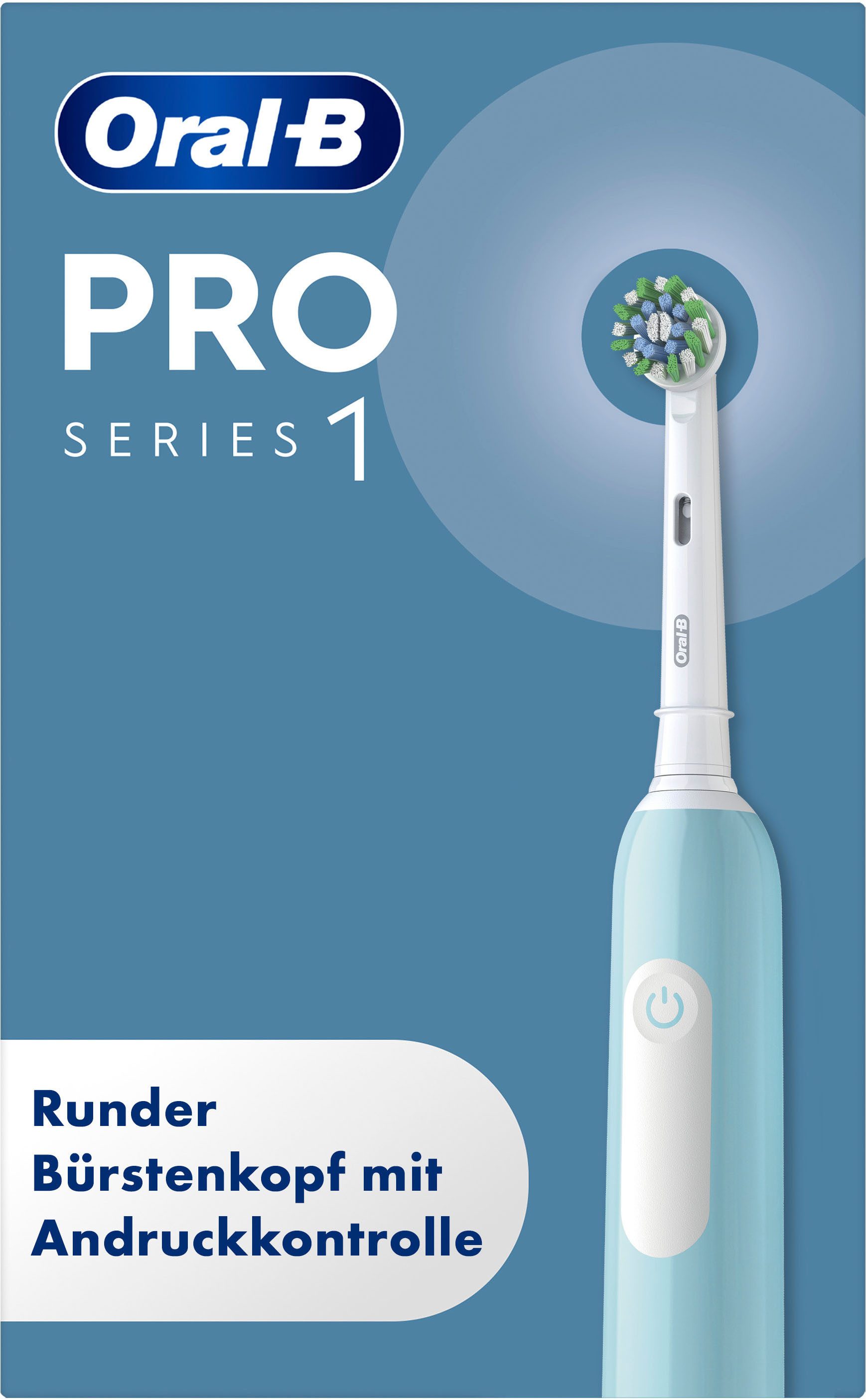 Oral-B Elektrische Zahnbürste PRO Series 1, Aufsteckbürsten: 1 St., Drucksensor