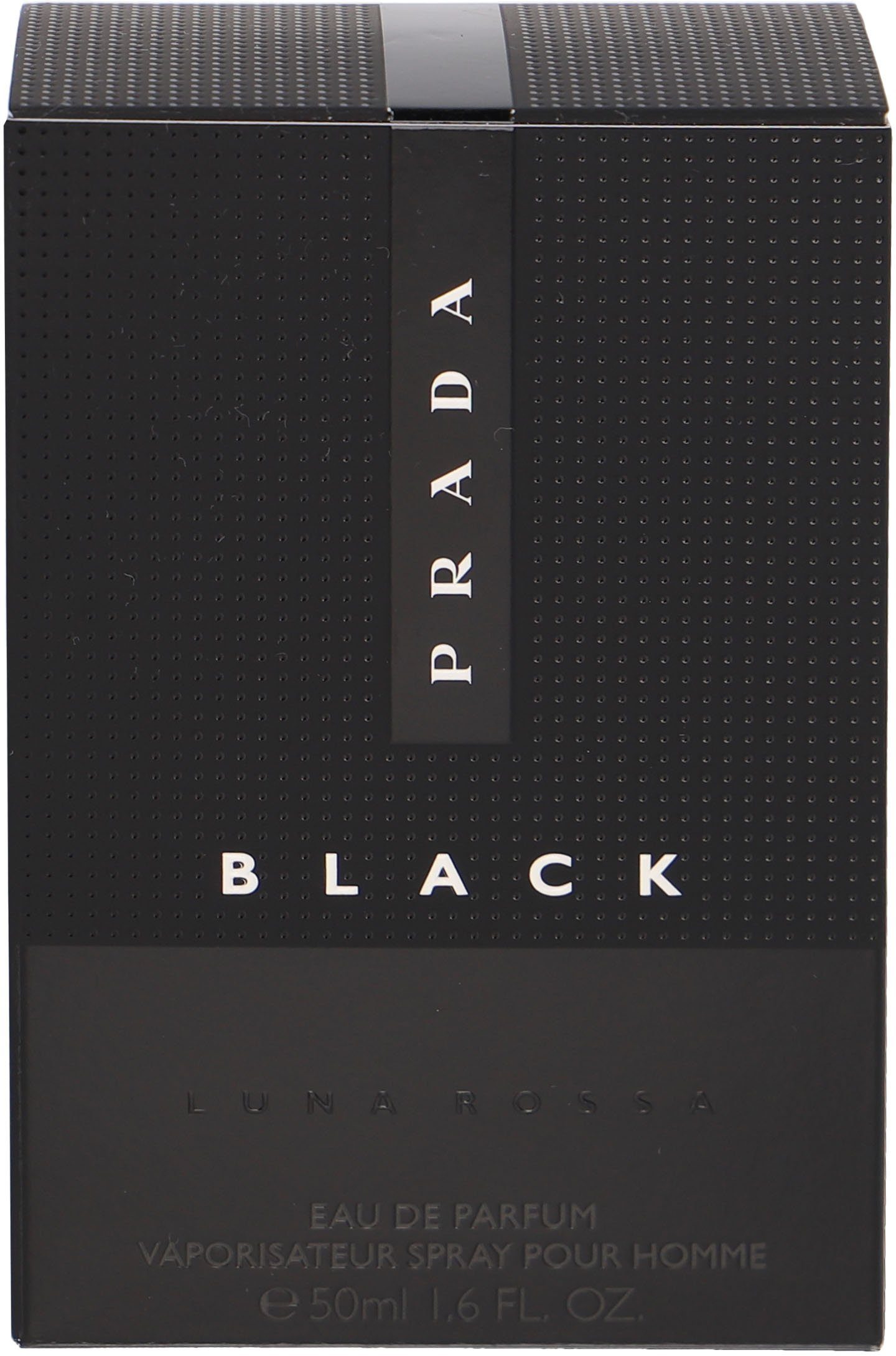 PRADA Eau de Parfum Prada Luna Rossa Black, Holzig-orientalischer Duft mit Bergamotte, Engelwurz und Moschus.