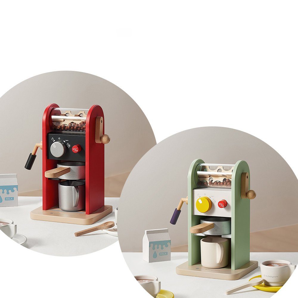 YOOHBERRYS Holz Kaffeemaschine Für Kinder - Mit Mühle & 9-teiligem Zubehör, Ab 3 Jahre