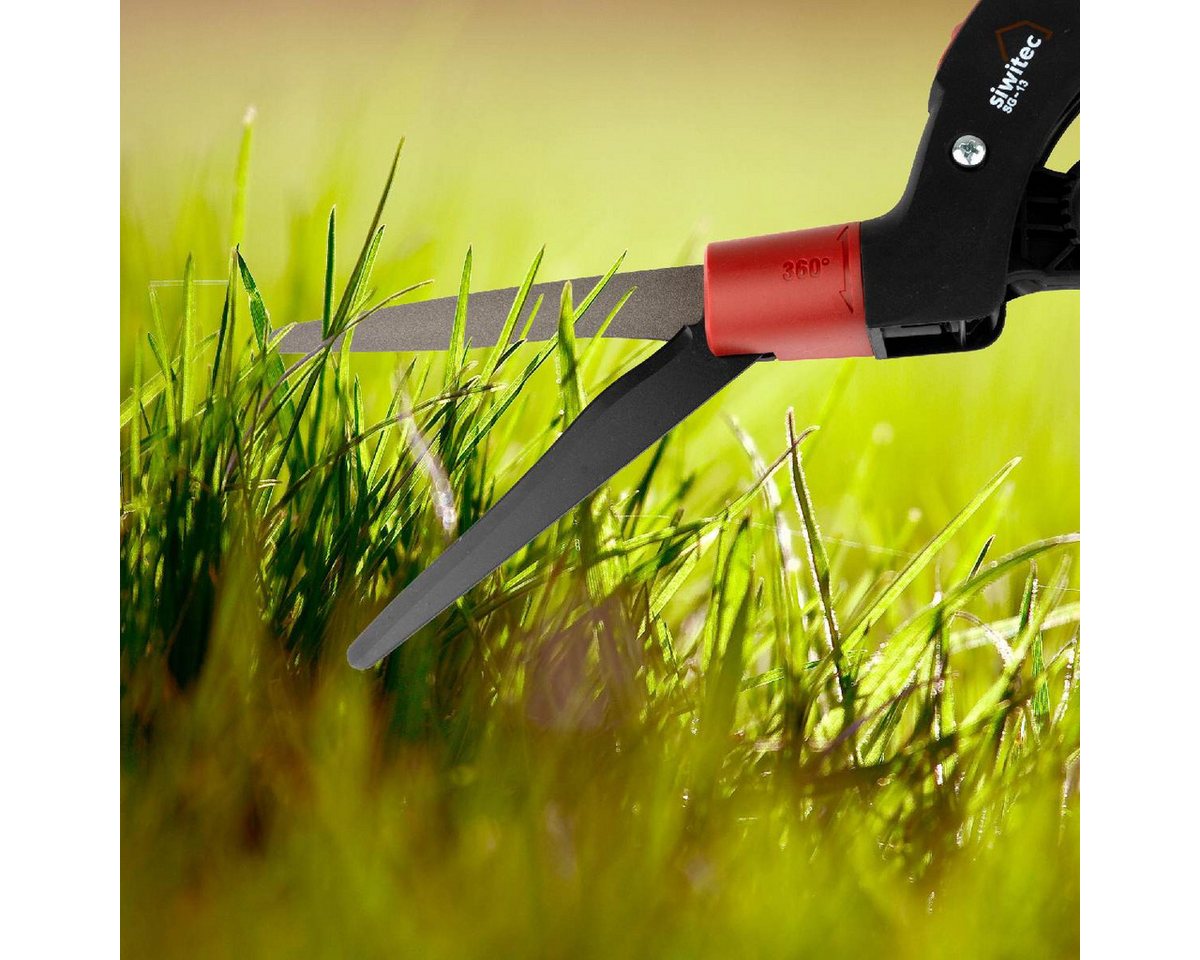 Thumbnail - siwitec Grasschere Grasschere, 360° verstellbarer Schneidkopf, gerade Klinge, Rasenkanten, Ultraleicht, glasfaserverstär...