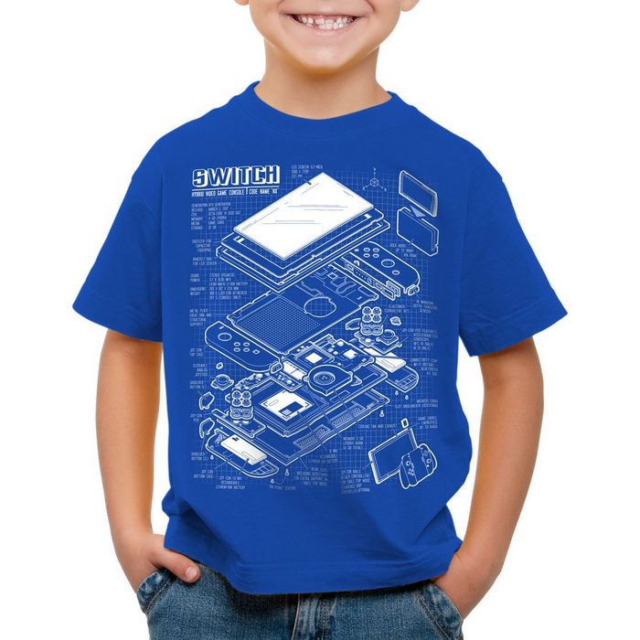 style3 Print-Shirt Kinder T-Shirt Switch Blaupause pro gamer konsole joy-con