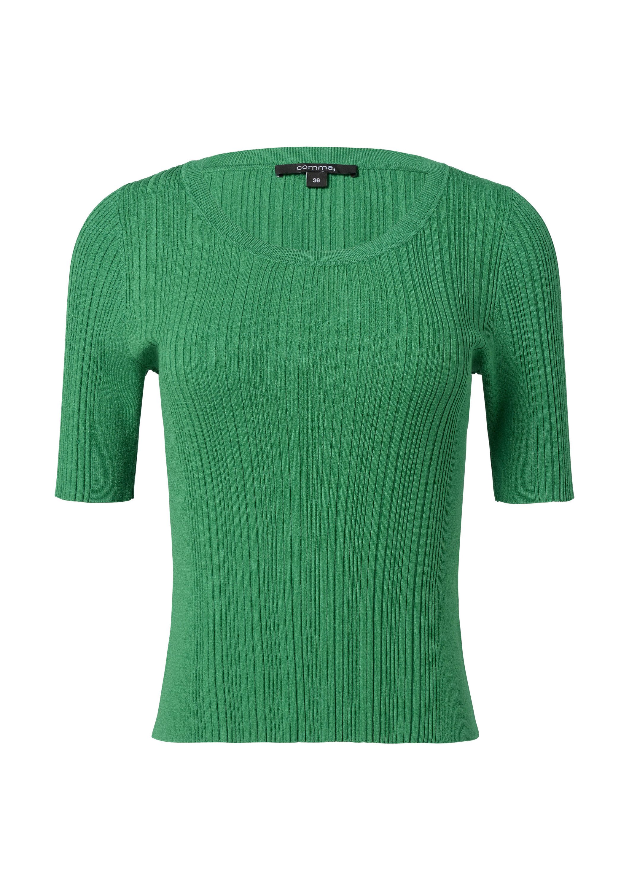 comma Kurzarmpullover Strickpullover Elastischer Slim-Fit-Pullover mit günstig online kaufen