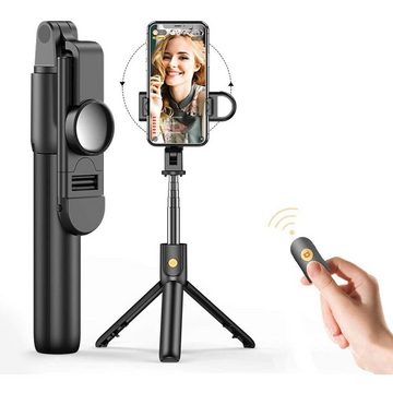 HYTIREBY Selfie-Stick Mini-Stativ kabelloser Bluetooth-Selfie-Stick mit Licht