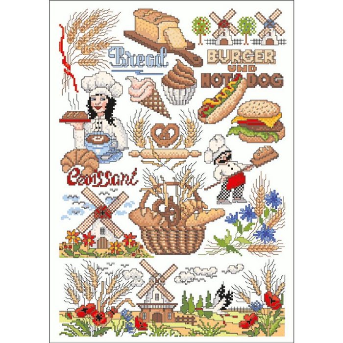 Lindner´s Kreuzstiche Kreativset Lindner´s Kreuzstiche Zählmuster Vorlage "Vom Korn zum Brot" 116 (embroidery kit)