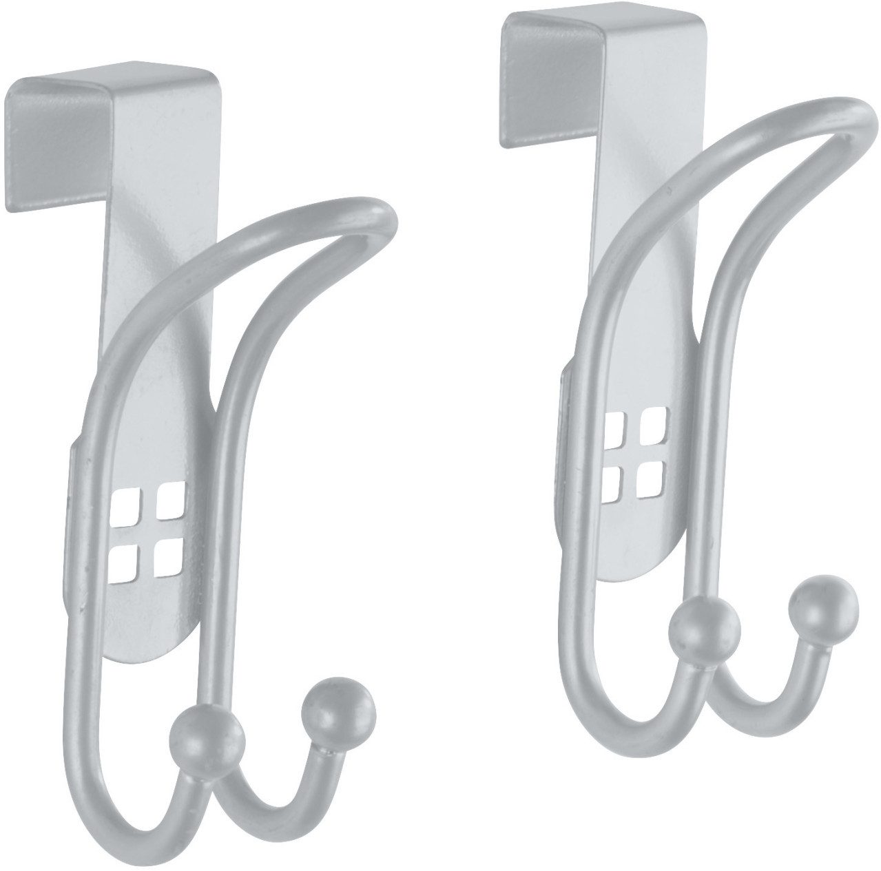 WENKO Handtuchhaken Wenko Türhaken Lochdesign Stahl, silber, 2er-Set günstig online kaufen