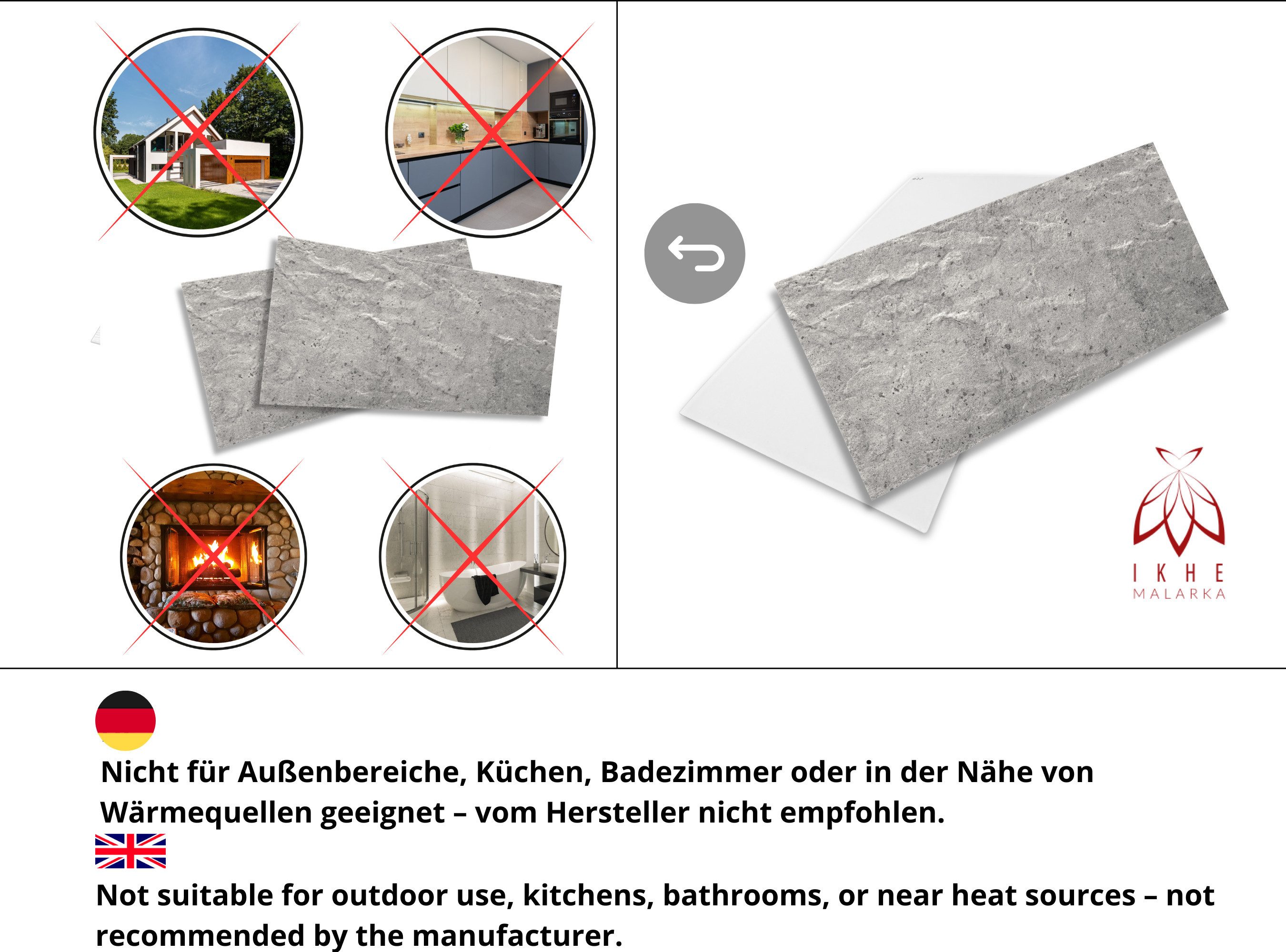 IKHEMalarka 3D Wandpaneel Betonoptik Marmor Ziegel aus Polystyrol Styropor XPS, BxL: 50,00x100,00 cm, 0,50 qm, (1 Stück, 0,5m) Deckenpaneelen - 3mm dick - 100x5 – Bild 5 von 5