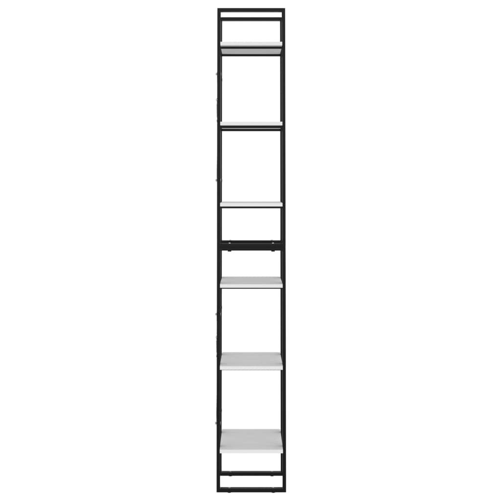 Weiß möbelando Alleringersleben, Bücherregal B/H/T: Spanplatte, 40x210x30 aus cm, Metall in
