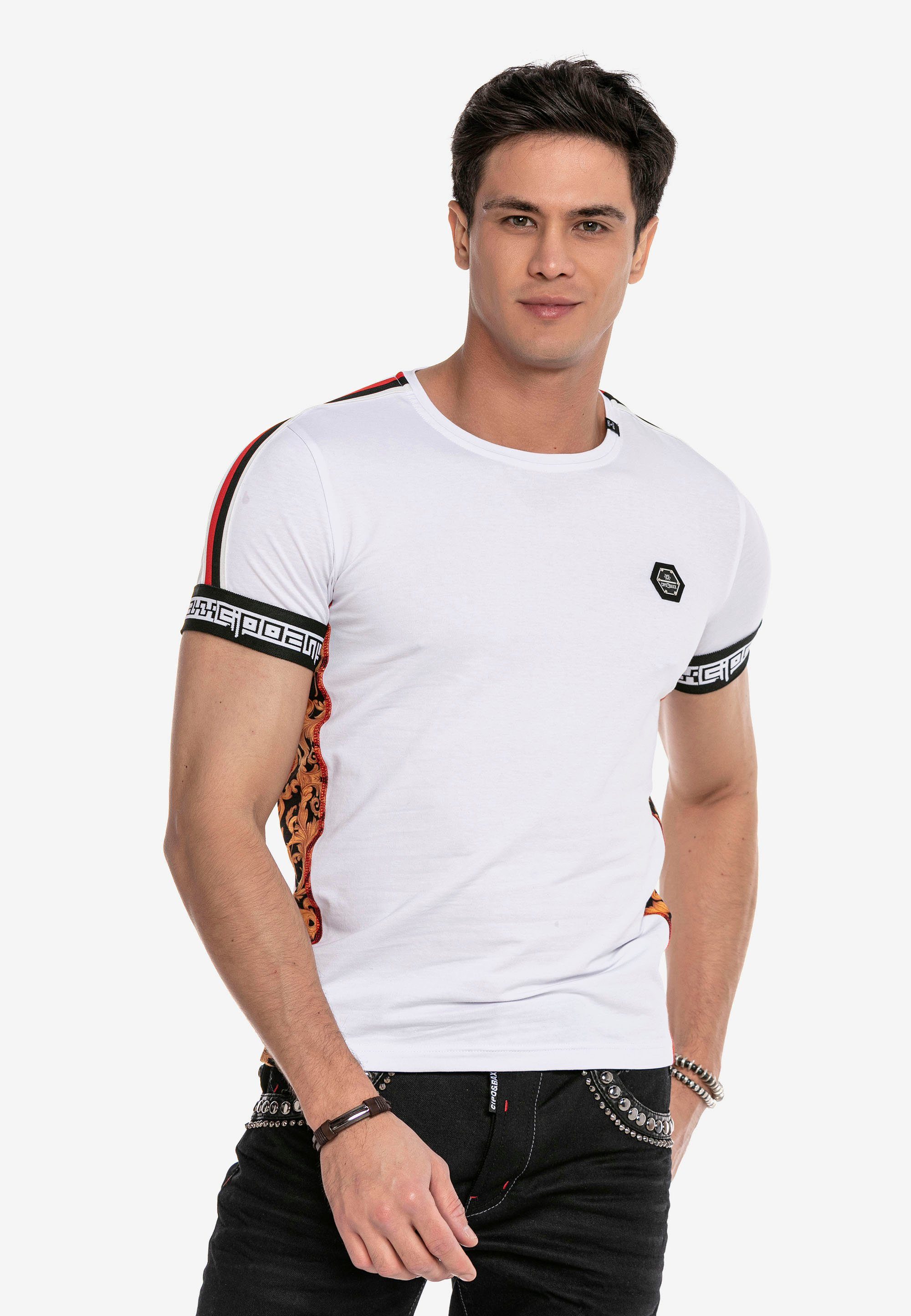 im weiß Design Cipo sportlichen & Baxx T-Shirt