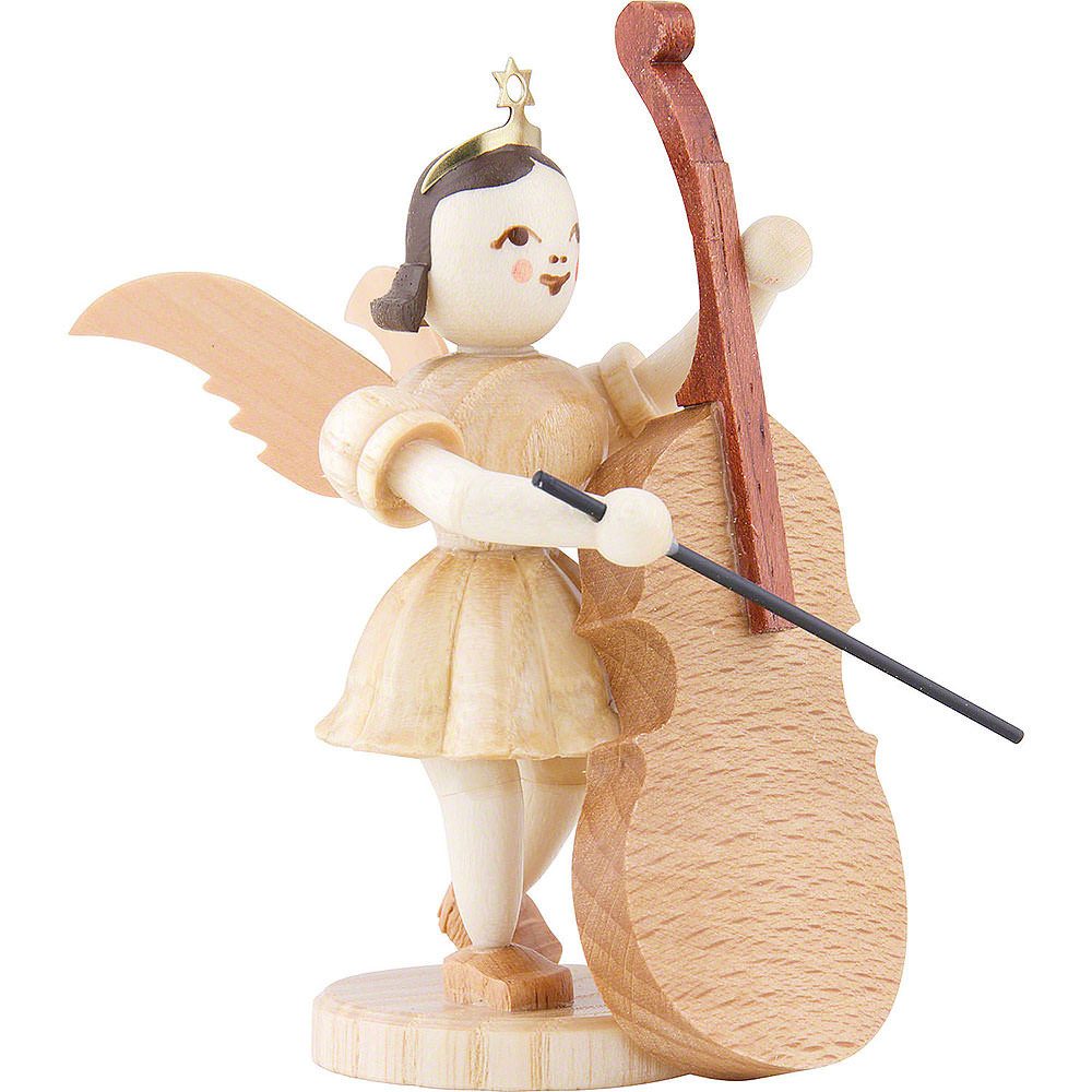 Blank Kunstgewerbe Dekofigur Kurzrockengel mit Bass, natur (6,6cm) von Blank Kunsthandwerk