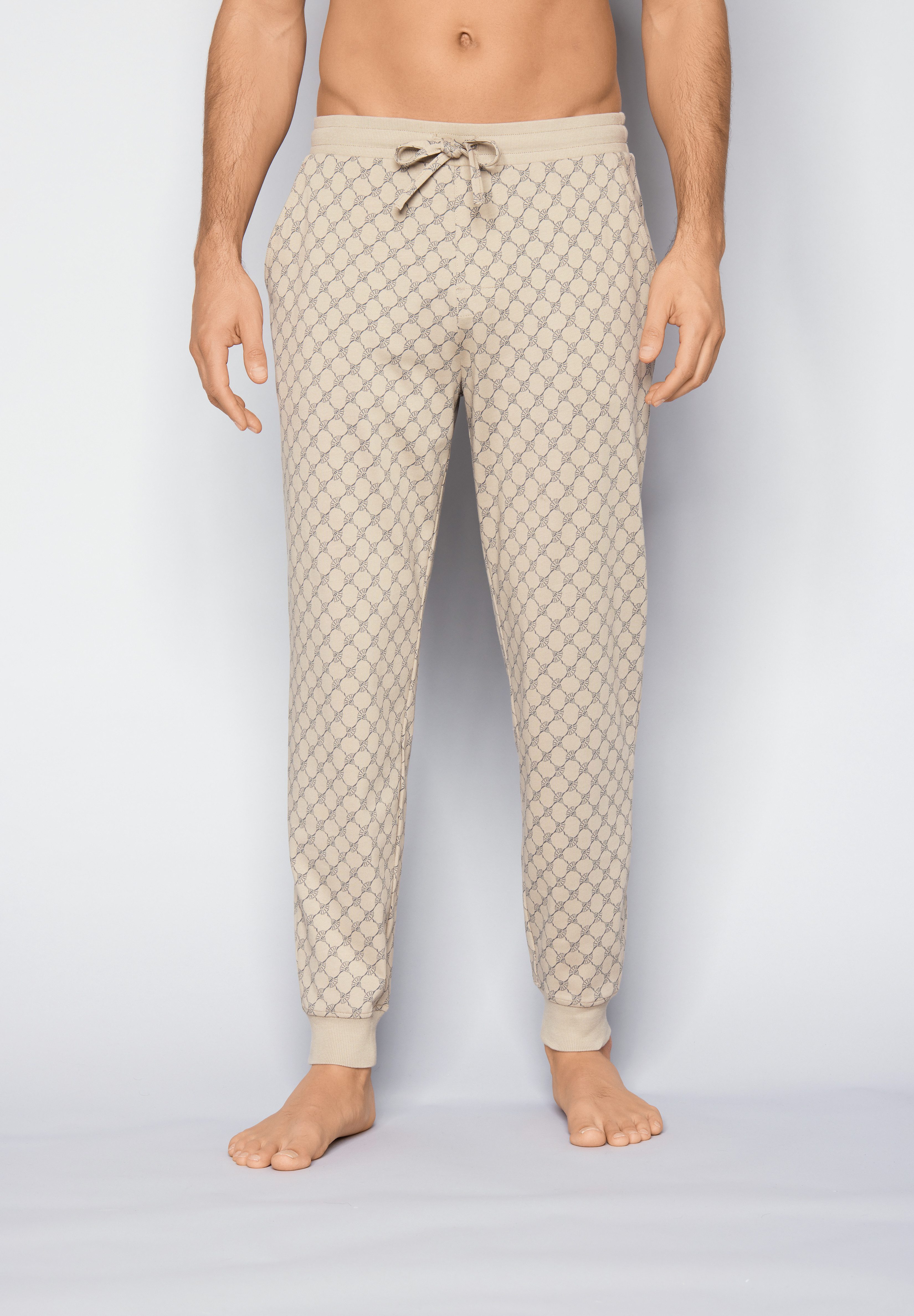 JOOP! Pyjamahose Leisure mit Cornflower-Print, seitlichen Taschen und Bindeband
