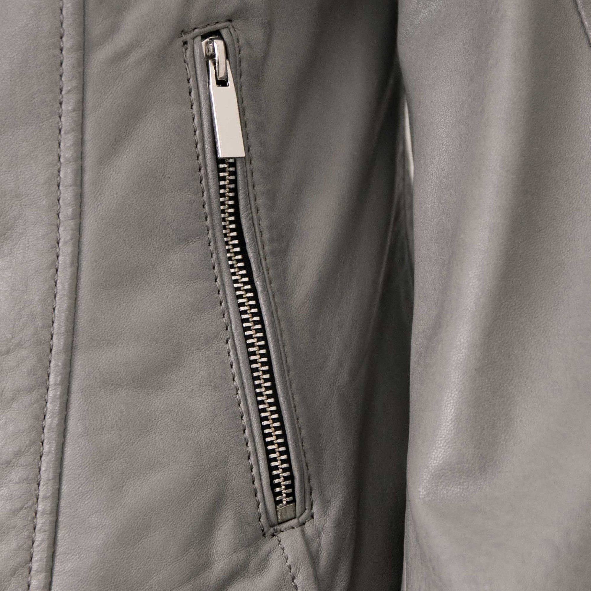 Jilani Lederjacke Fulya Jilani - Damen Lederjacke Lammnappa grau – Bild 4 von 5