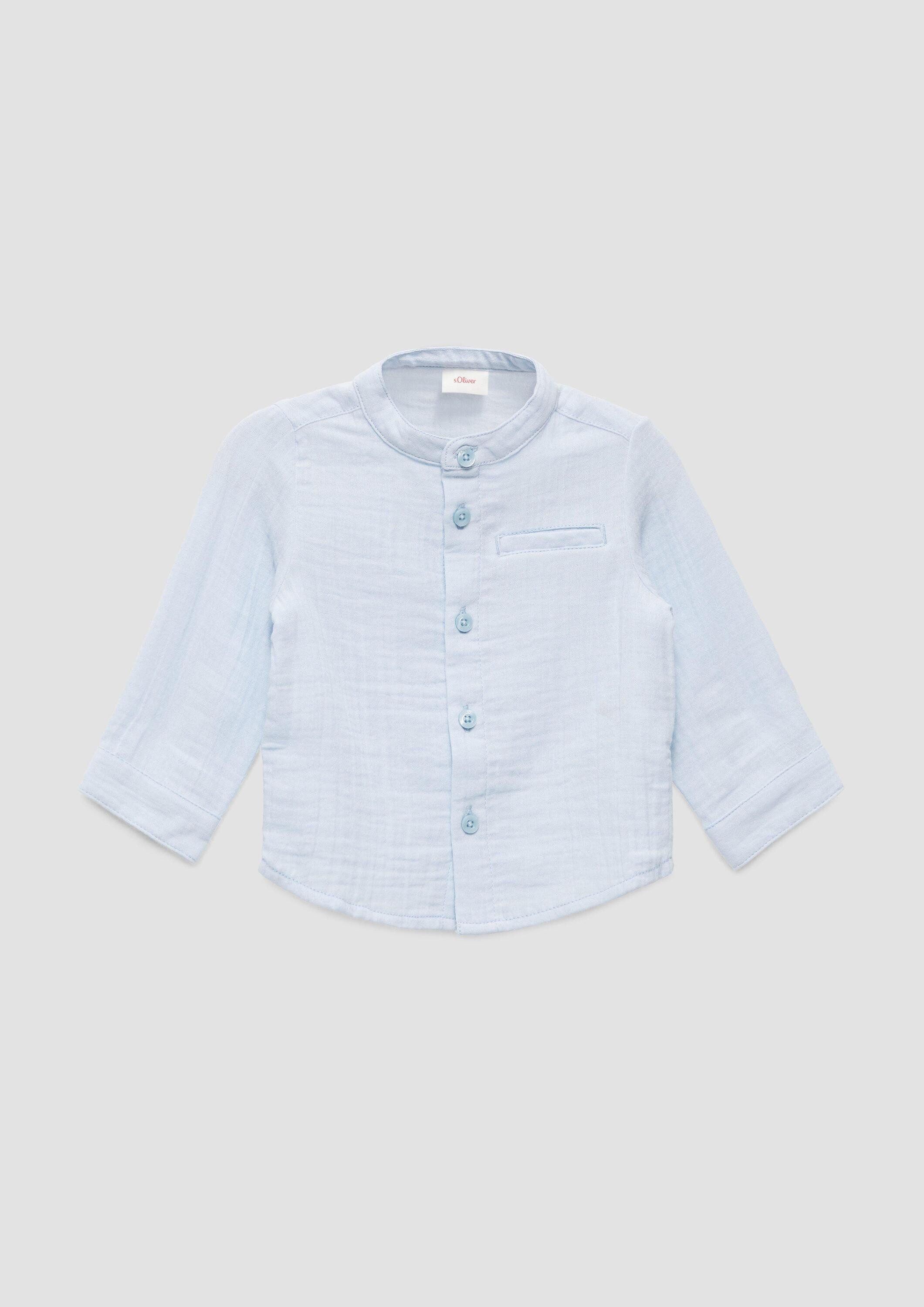 s.Oliver Langarmhemd Hemd Musselin-Hemd aus Baumwolle