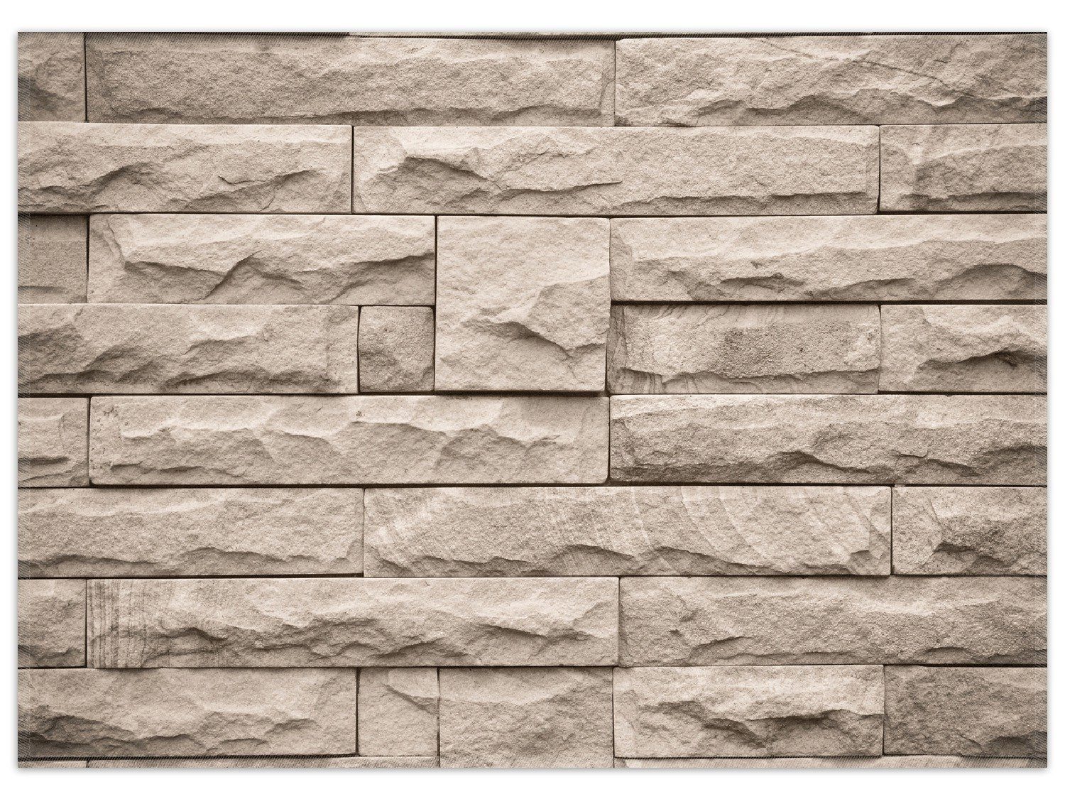 Teppich Steinwand grau-braun, Wallario, rechteckig, rutschfest