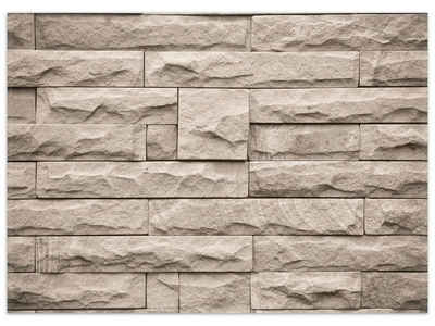 Teppich Steinwand grau-braun, Wallario, rechteckig, rutschfest