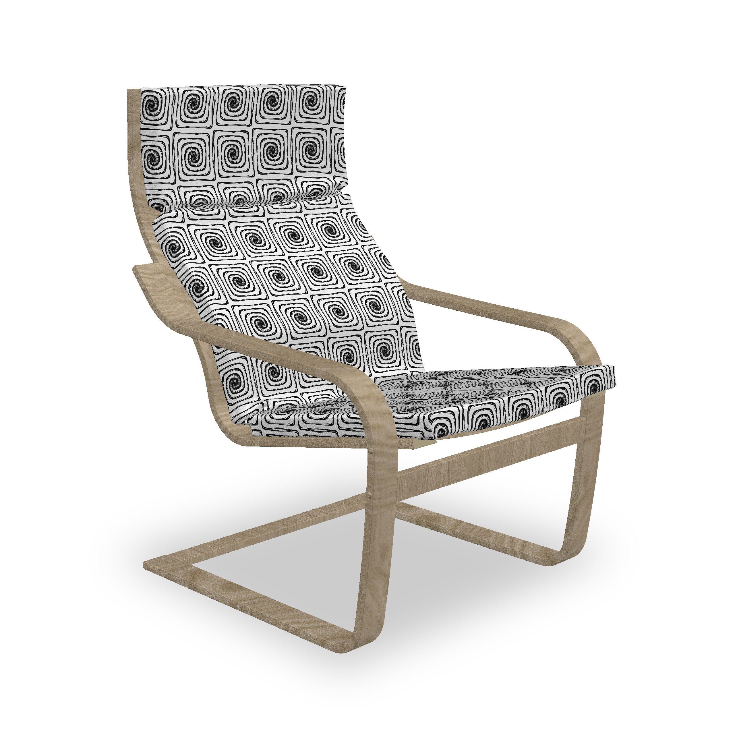 Abakuhaus Stuhlkissen Sitzkissen mit Stuhlkissen mit Hakenschlaufe und Reißverschluss, Minimalistisch Einfache quadratische Spiralen