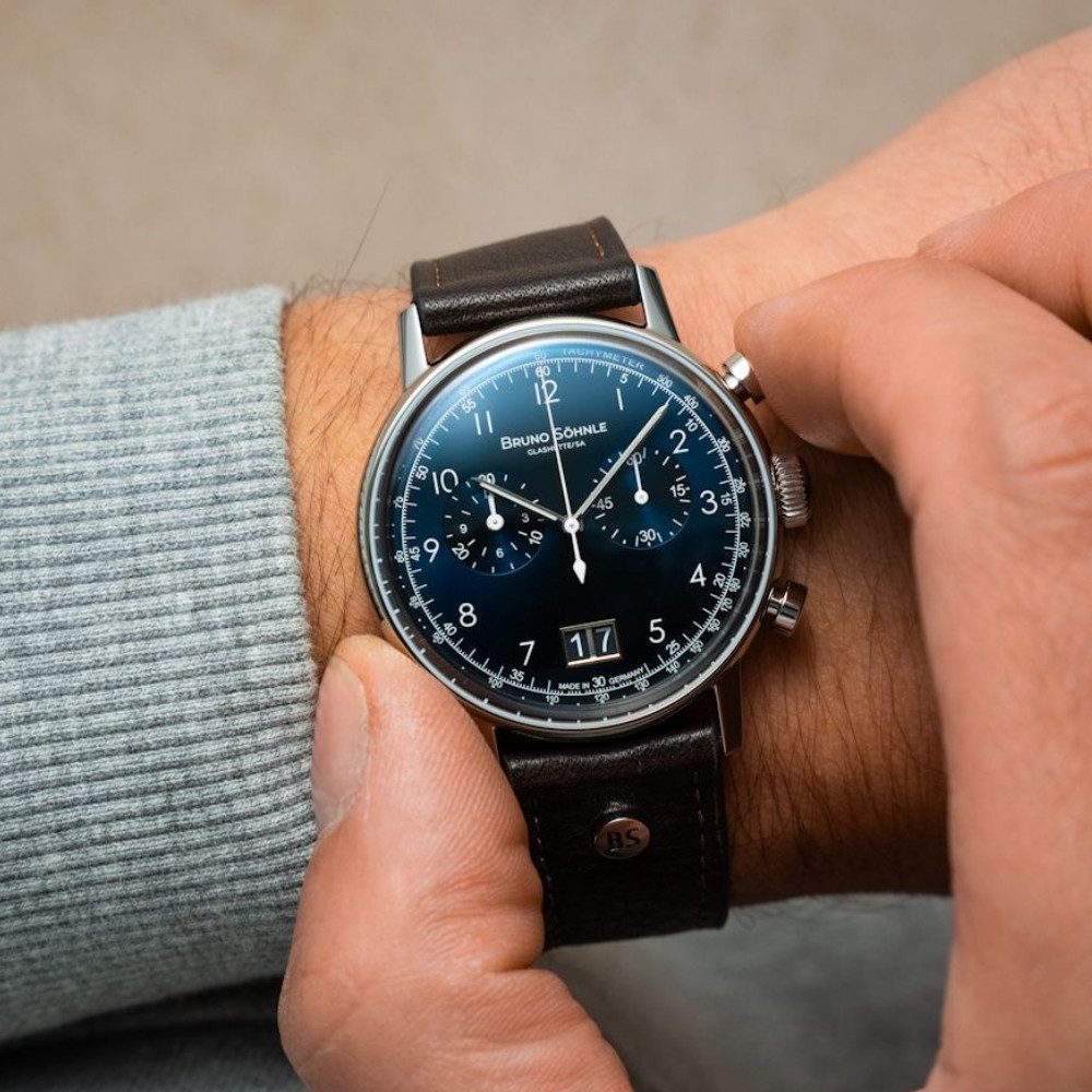 BRUNO SÖHNLE Luxusuhr 17-13237-331, Herren, Saphirglas, Chronograph, Blau