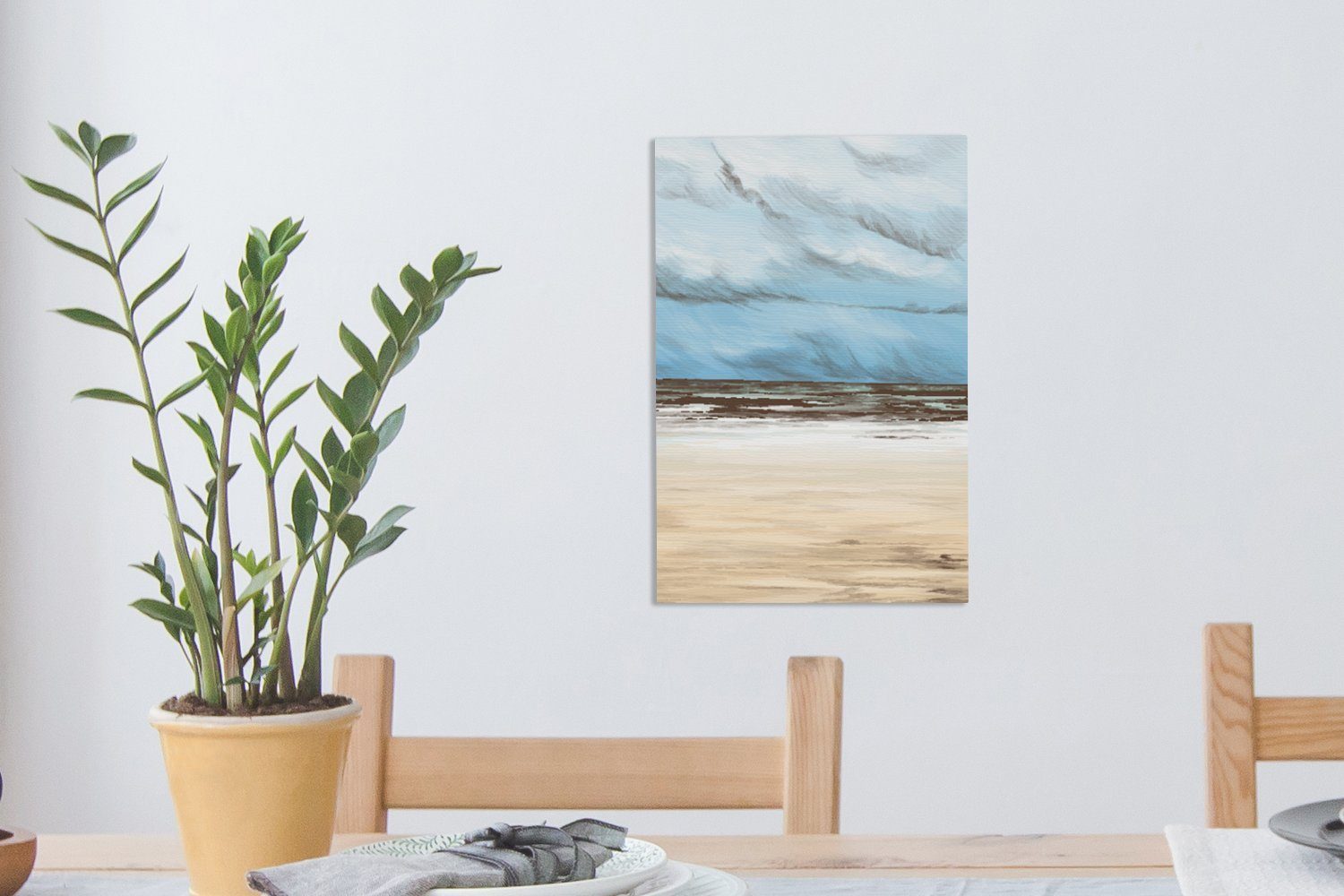 20x30 Himmel Zackenaufhänger, - - Strand (1 Meer, St), cm OneMillionCanvasses® Leinwandbild Leinwandbild Gemälde, fertig bespannt inkl.
