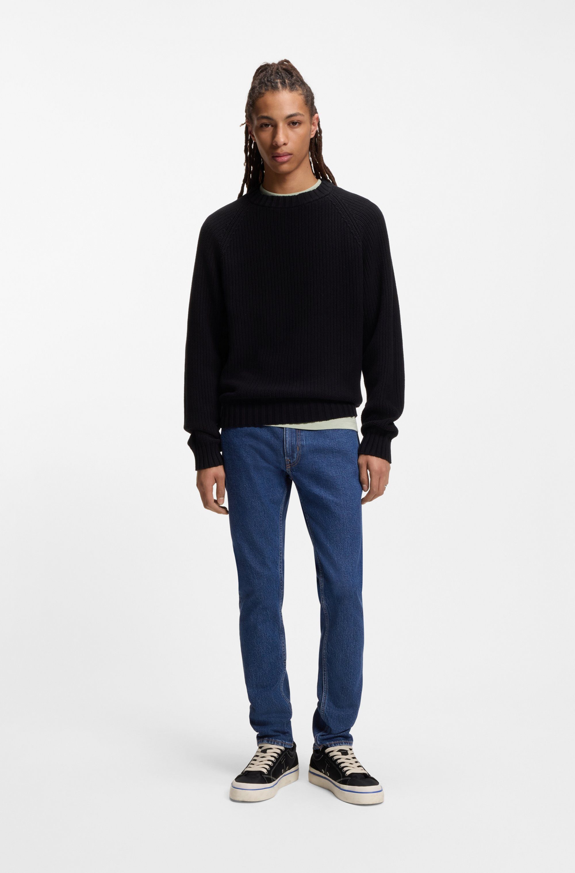 HUGO Slim-fit-Jeans enger Beinverlauf, mittlere Bundhöhe, stone washed – Bild 3 von 5