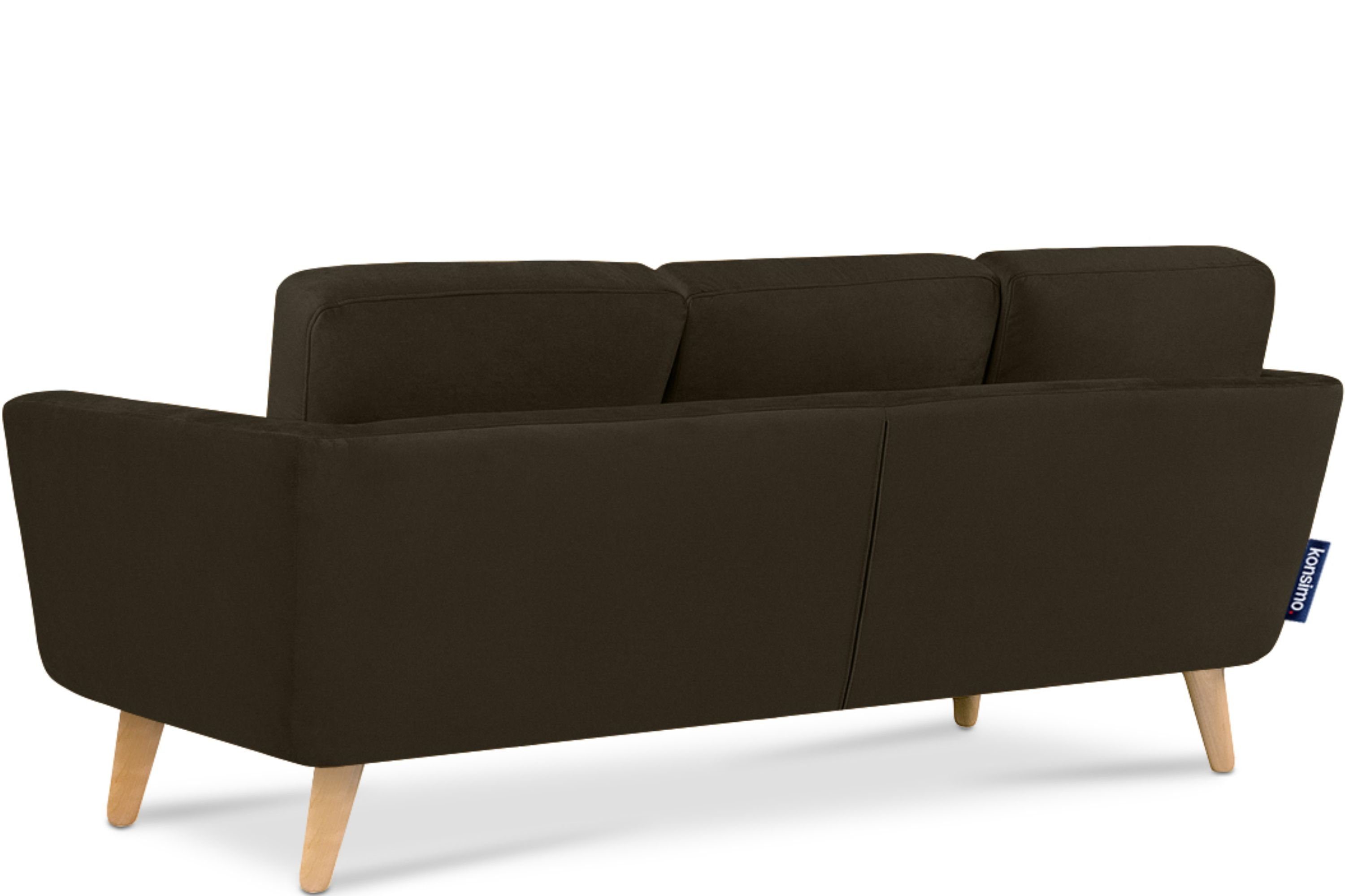 Ecksofa aus Scandi-Stil, Europa, Konsimo mit Made Armlehnen, Gestell braun TAGIO Massivholz in rechts,