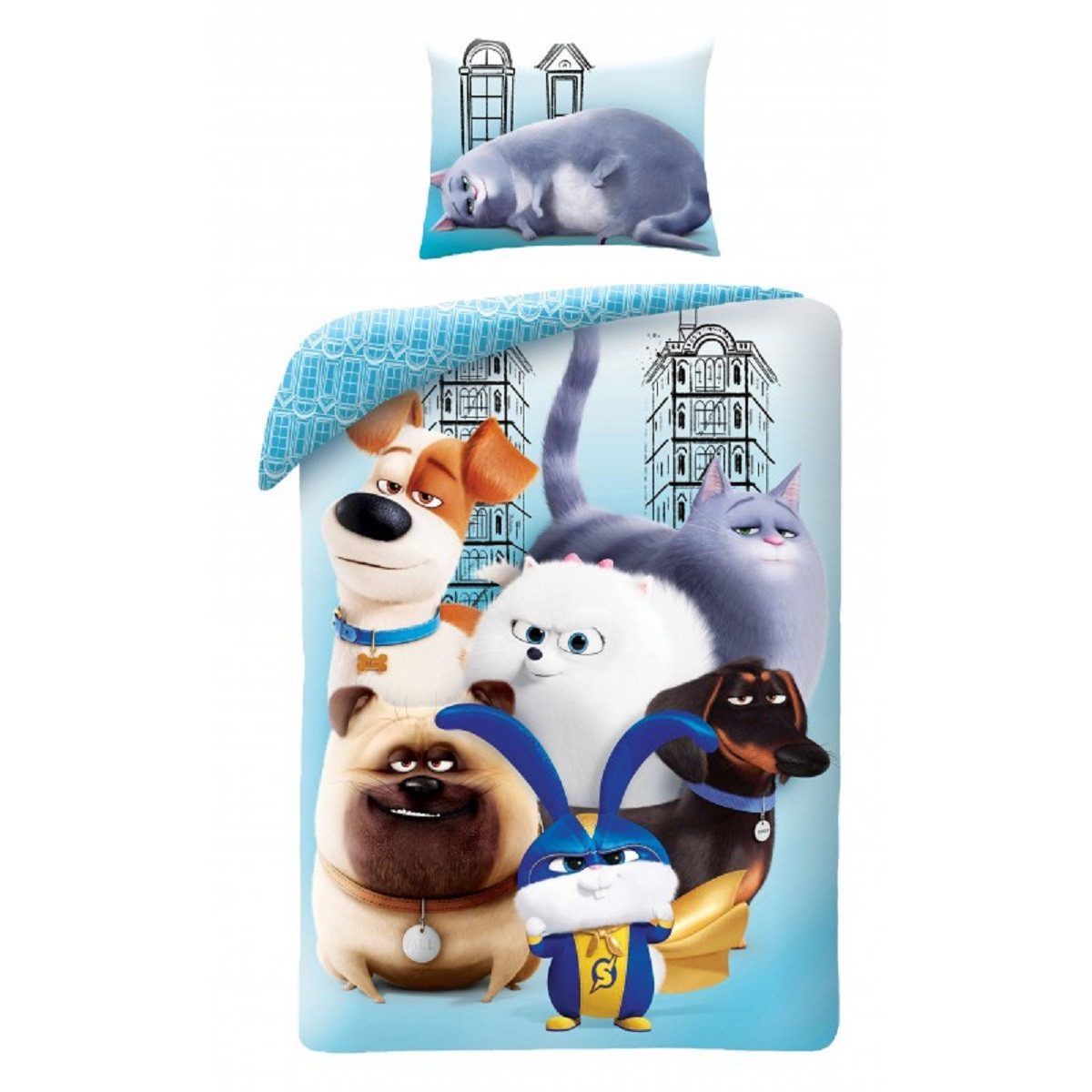 Halantex Bettwäsche Secret Life Of Pets Bettwäsche Set Baumwolle 160 × 200 cm + 70 × 80 cm, 2 teilig