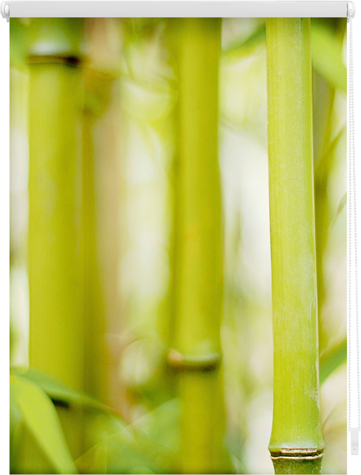 Bambus LICHTBLICK - Verdunkelung, ohne Bohren, Klemmfix, Grün, Rollo ORIGINAL, Seitenzugrollo Klemmfix verdunkelnd, freihängend,