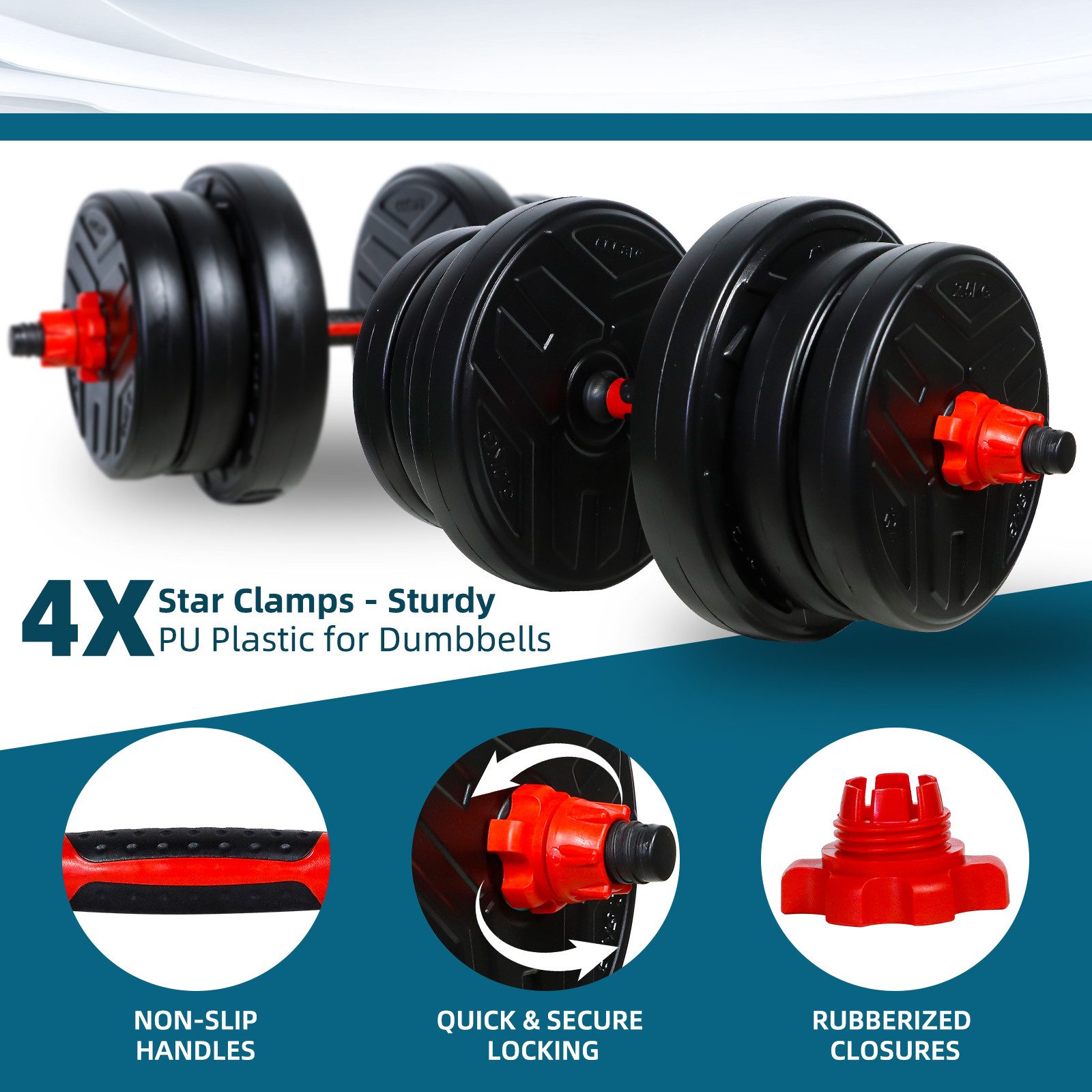 CCLIFE Hantel-Set Hantel Kurzhantel set Dumbbell verstellbar 20/25/30/40kg – Bild 3 von 5