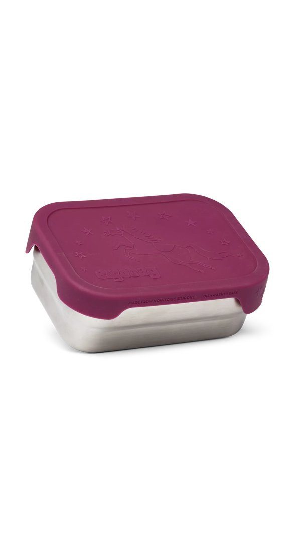 ergobag Lunchbox Edelstahl Brotdose, Edelstahl, (Edelstahl Brotdose, 3-tlg., 1x Brotdose, 1x Trennfach), spülmaschinengeeignet bis 45 Grad, Handwäsche empfohlen