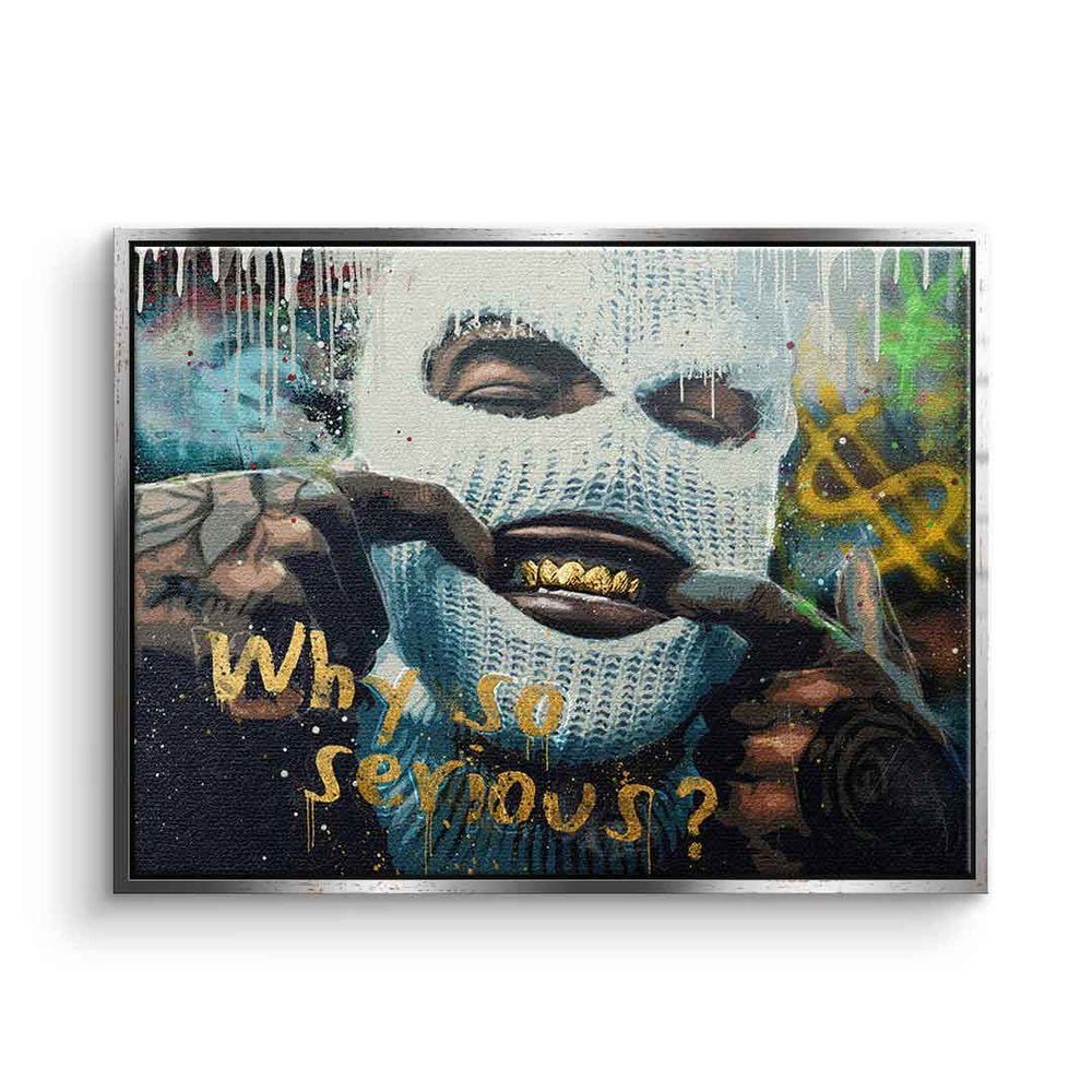 DOTCOMCANVAS® Leinwandbild, Leinwandbild Gangster st ohne serious grillz so golden Bad Rahmen Guy why graffiti