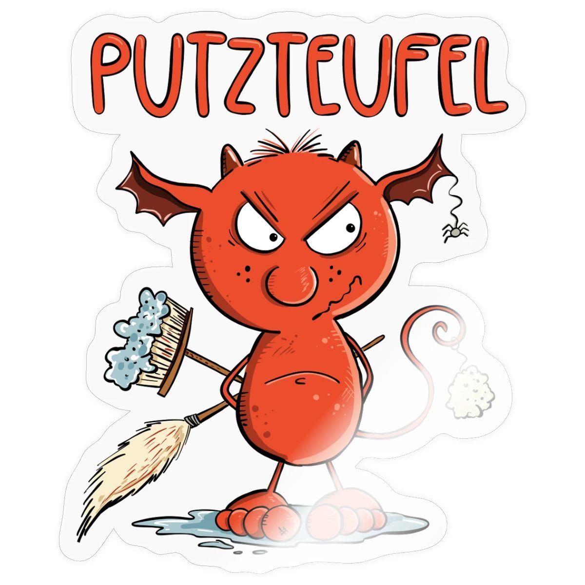 Spreadshirt Aufkleber Putzteufel Putzen Hausarbeit Reinigung Sticker Aufkleber