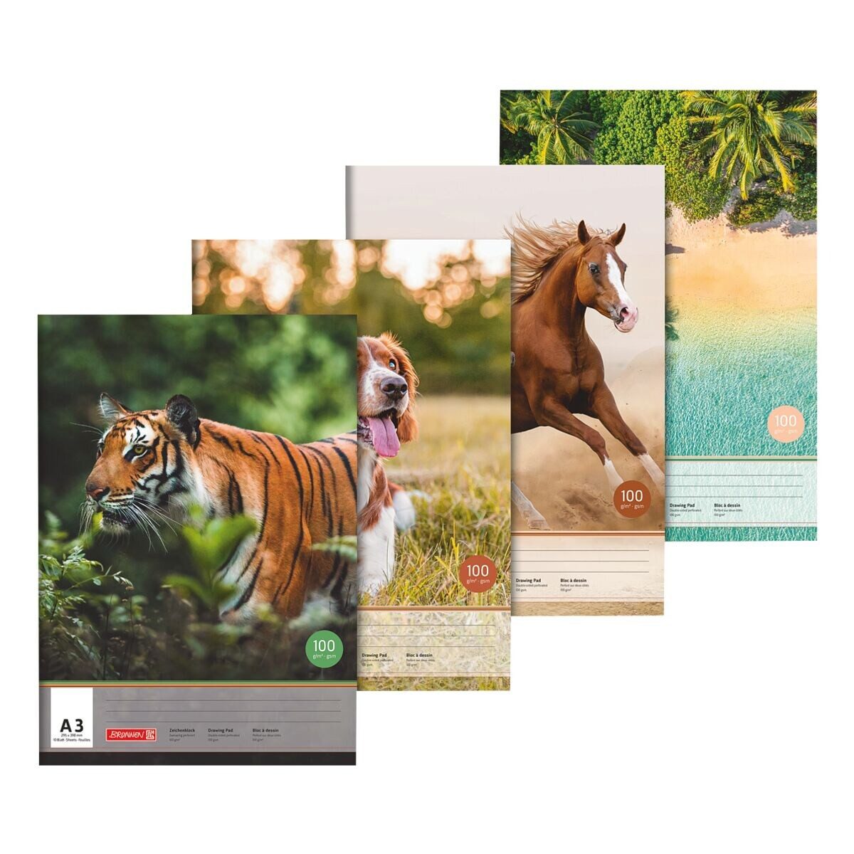 BRUNNEN Zeichenblock, DIN A3, 10 Blatt/ Block, Grammatur 100 g/m² günstig online kaufen