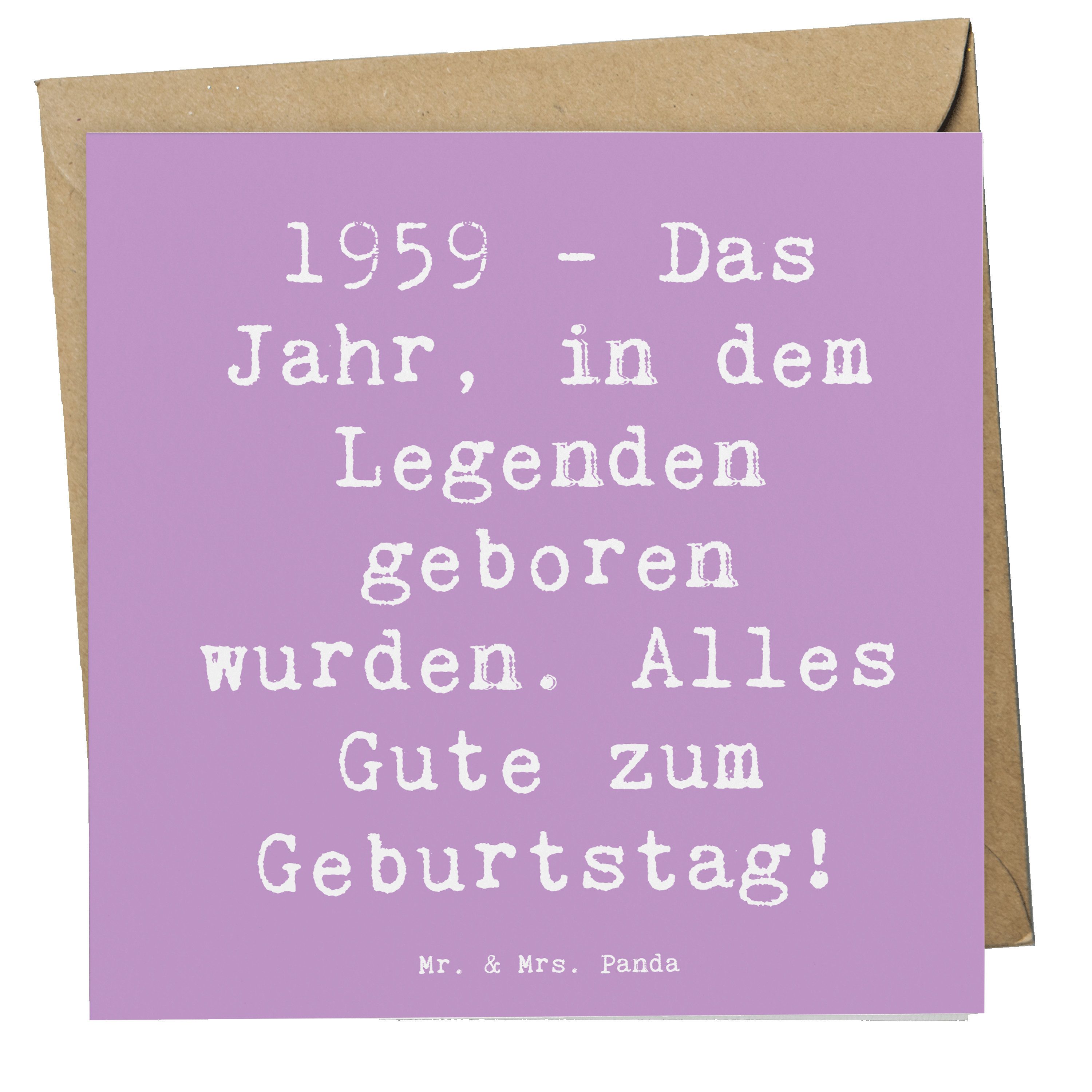Mr. & Mrs. Panda Grußkarte Spruch 1959 Geburtstag Lavendeltraum