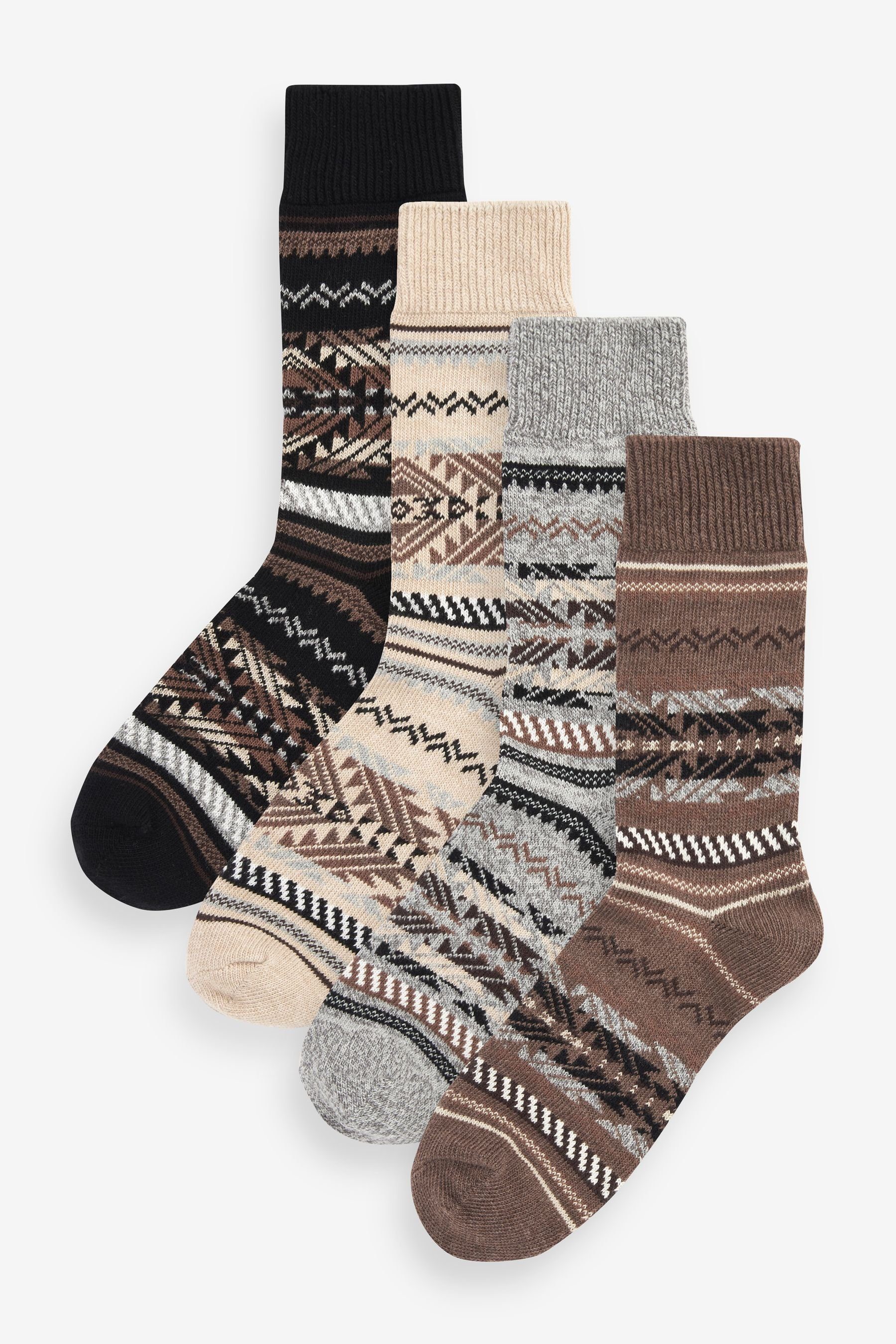 Next Kurzsocken Schwere Socken mit Muster, 4er-Pack (1-Paar) Neutral