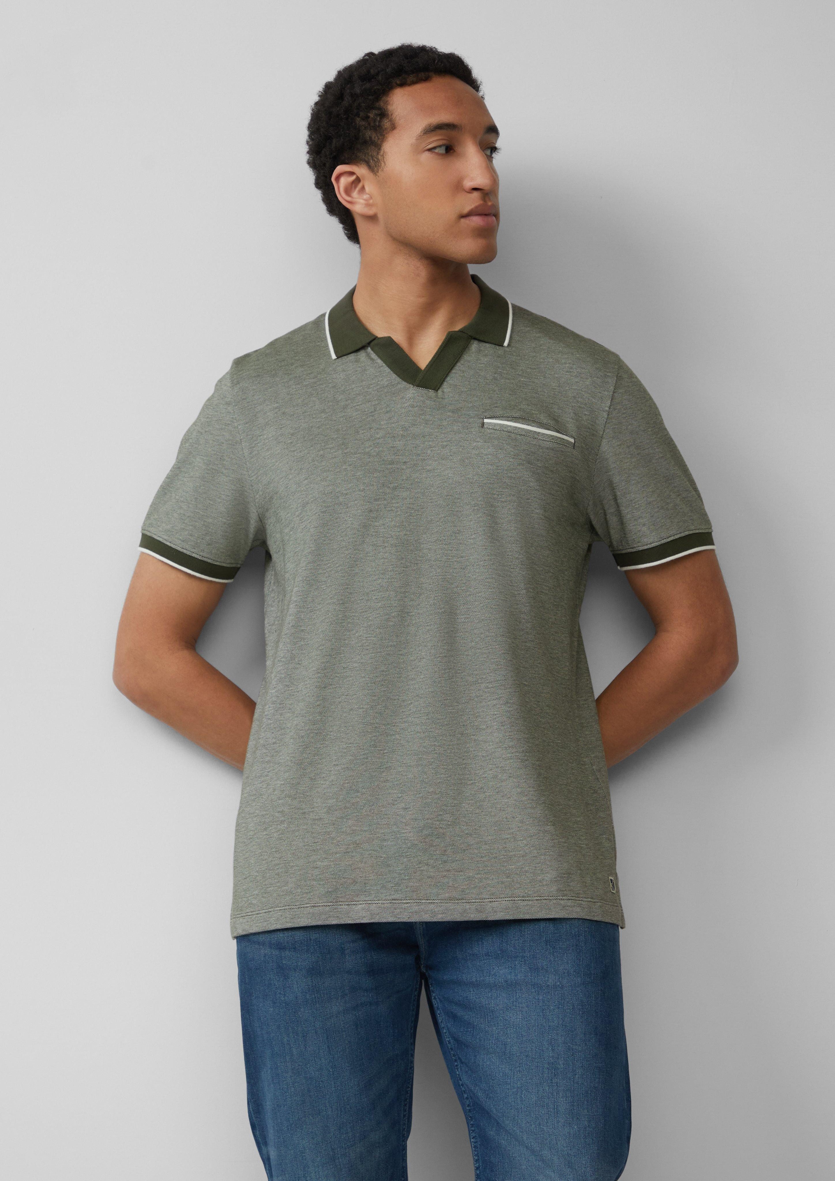 s.Oliver Kurzarmshirt Poloshirt aus zweifarbigem Piqué günstig online kaufen