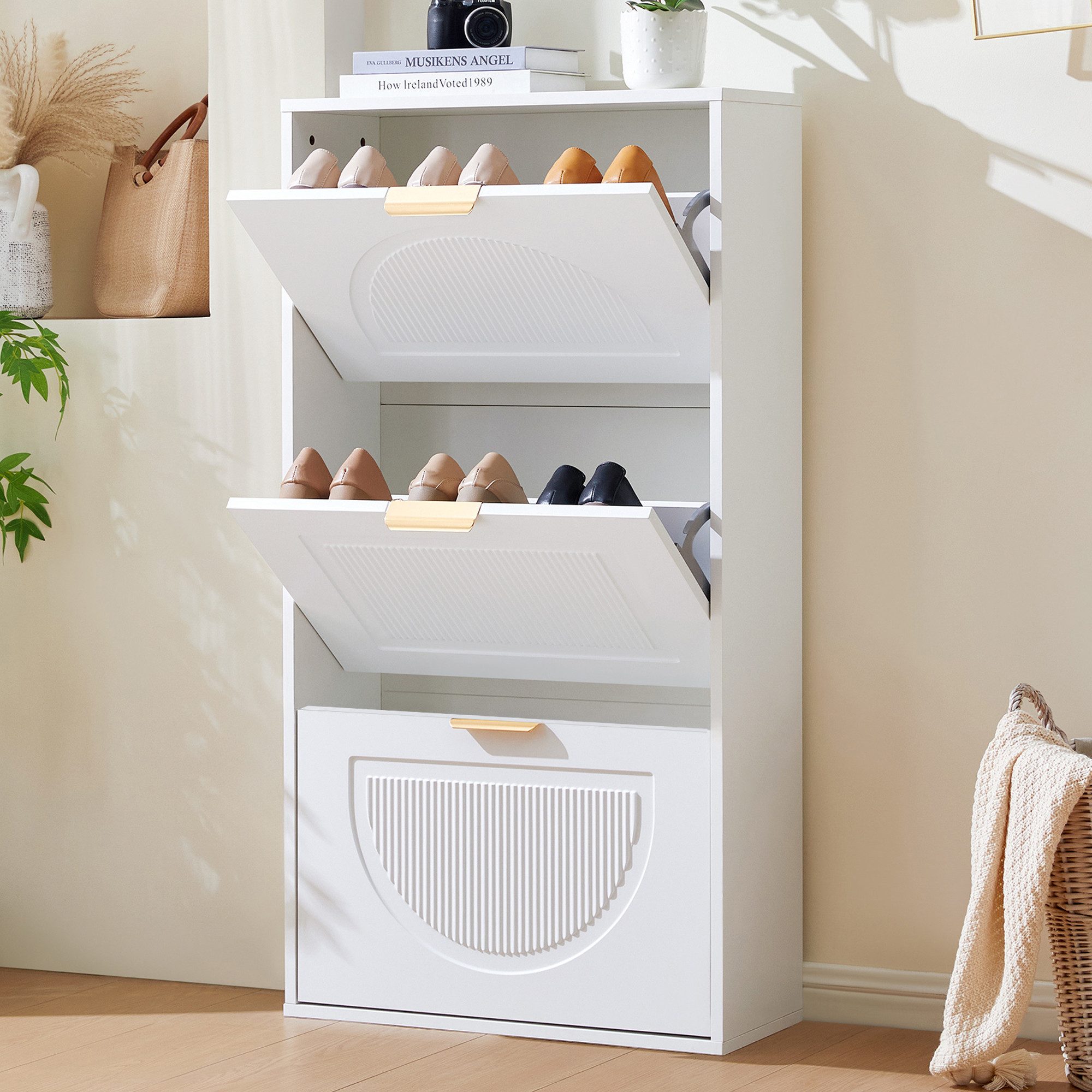 Flieks Schuhschrank (B60/T24/H114 cm, 1-St., ca 8 Paar Schuhe) Schuhregal m günstig online kaufen